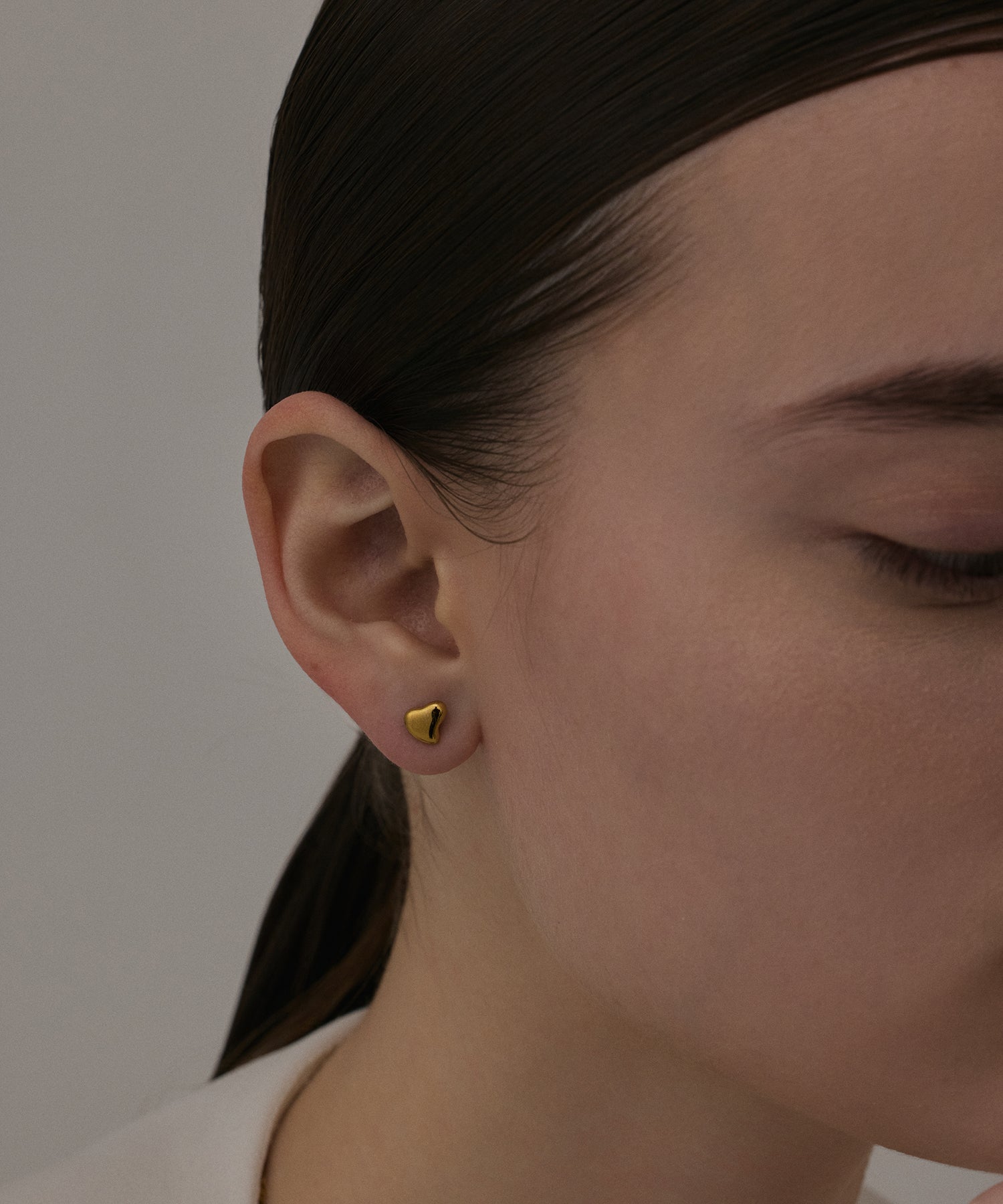 [Gold] Mini Heart Earrings