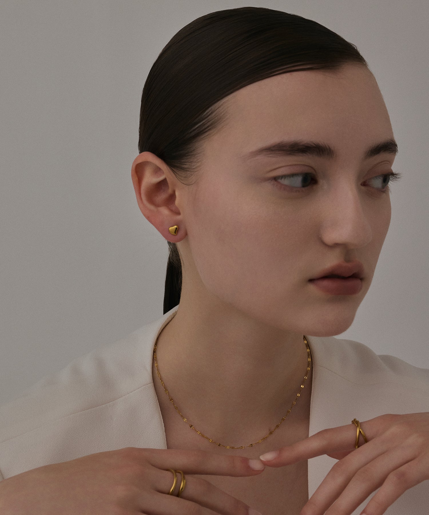 [Gold] Mini Heart Earrings