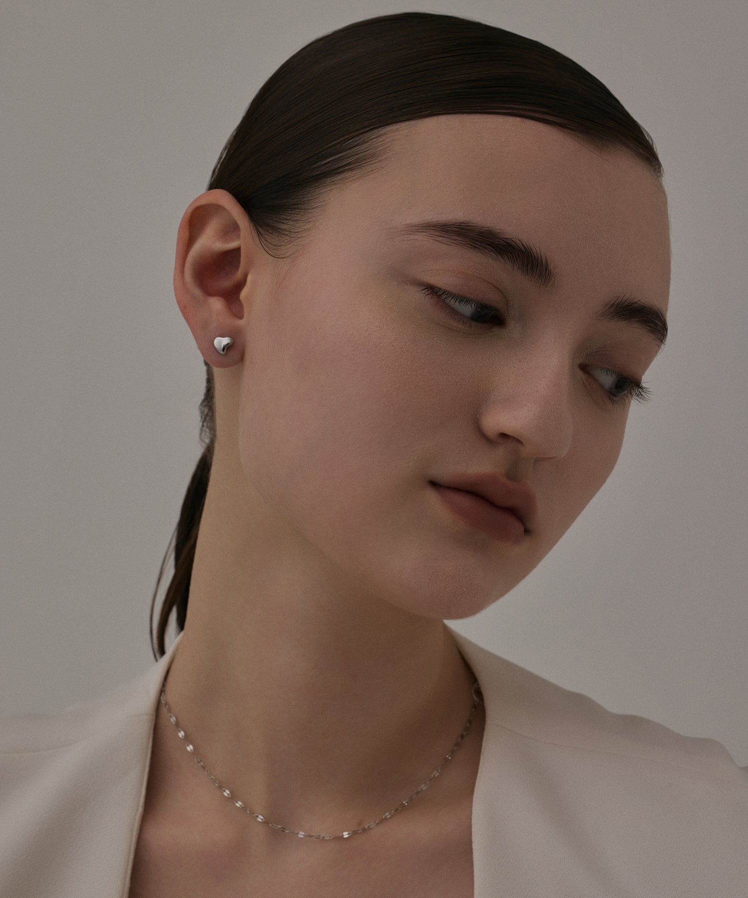 [Silver] Mini Heart Earrings