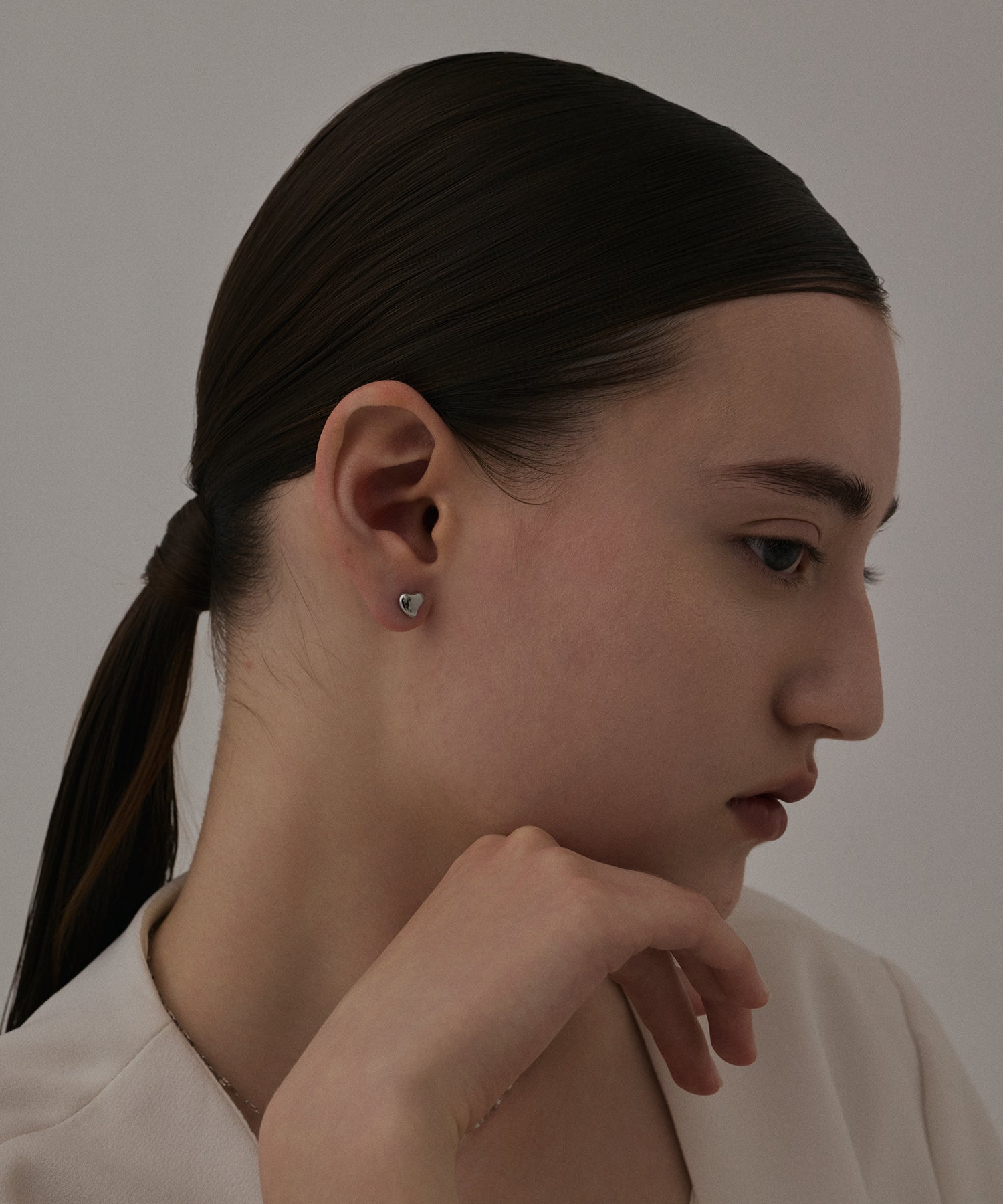 [Silver] Mini Heart Earrings