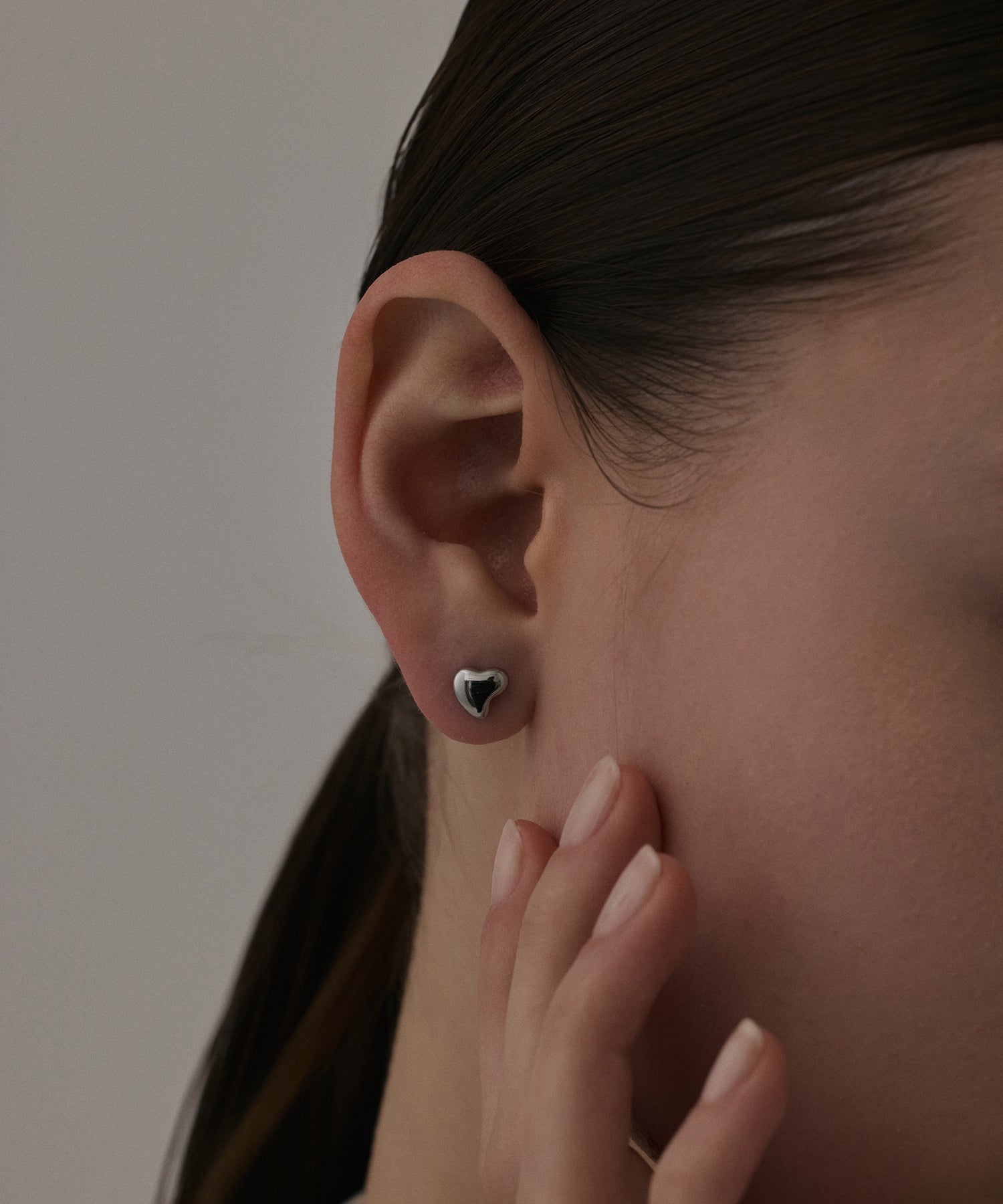 シルバー]ミニハートピアス