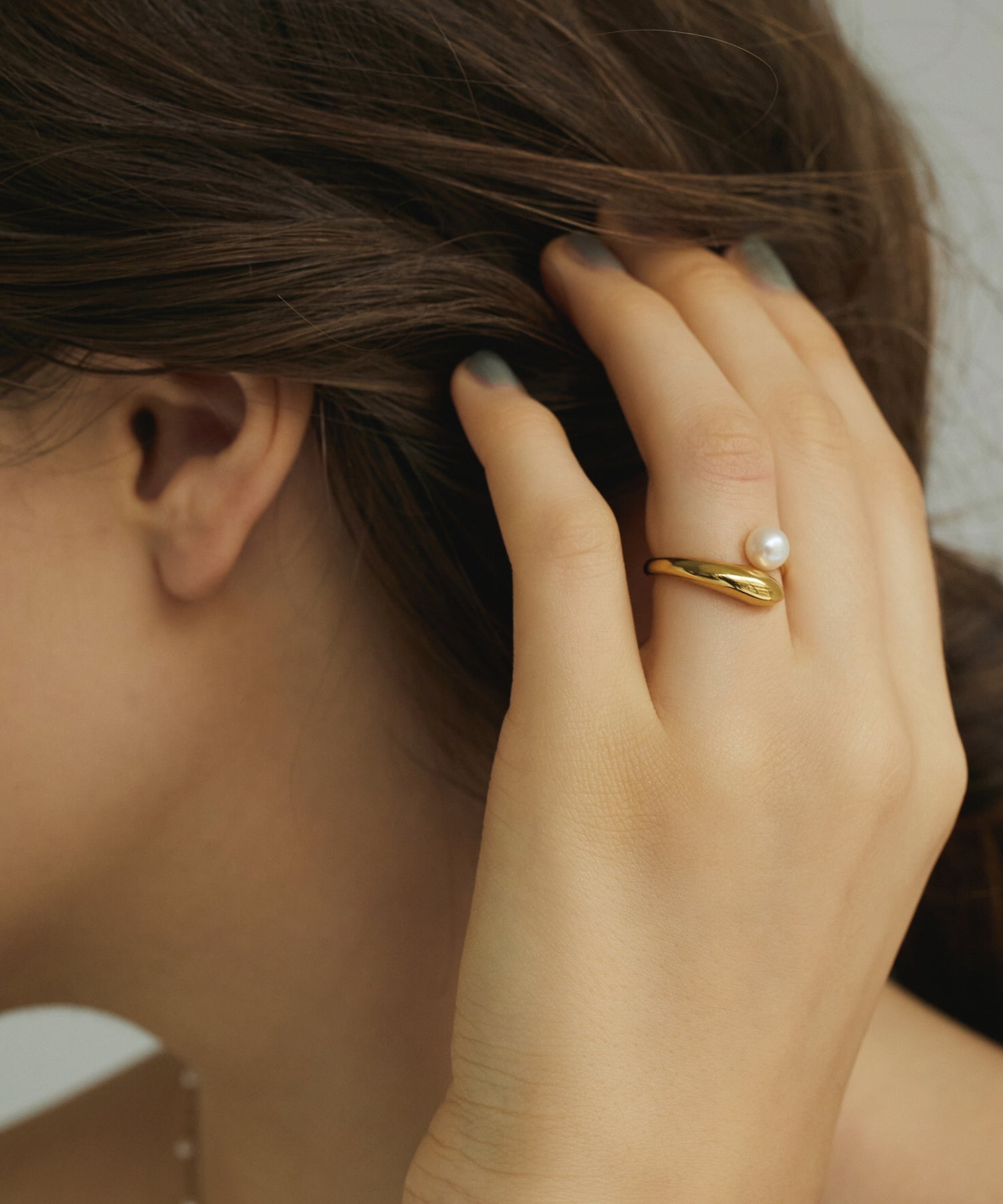 ゴールド]ポイントパールリング