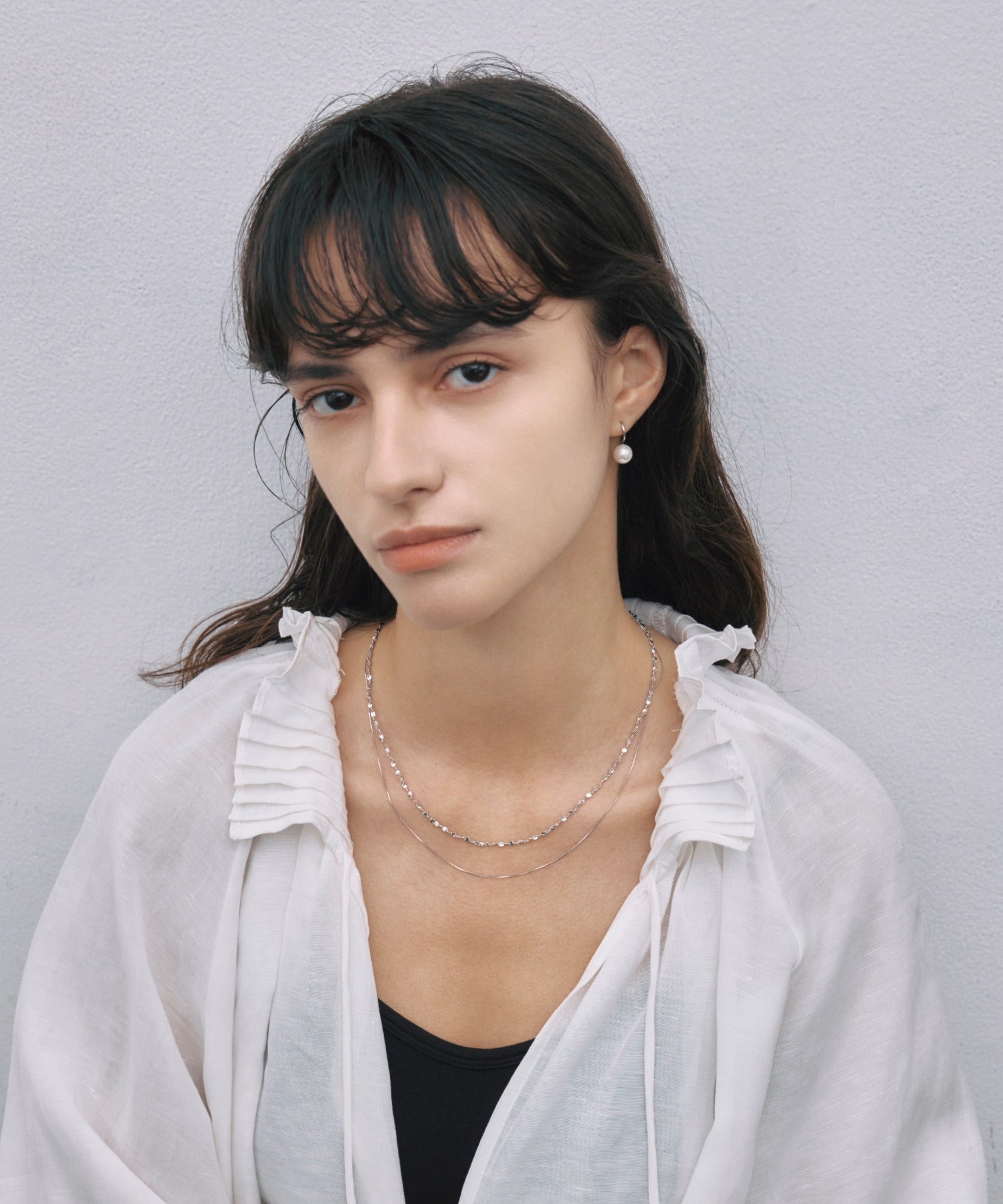 [Silver] Pearl French Earrings
