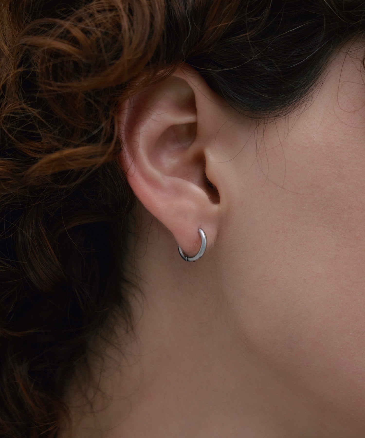 [シルバー]ワンタッチループピアス12mm