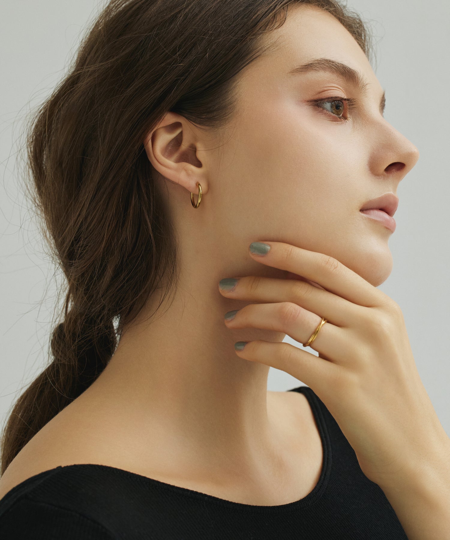 ゴールド]ダブルフープリング