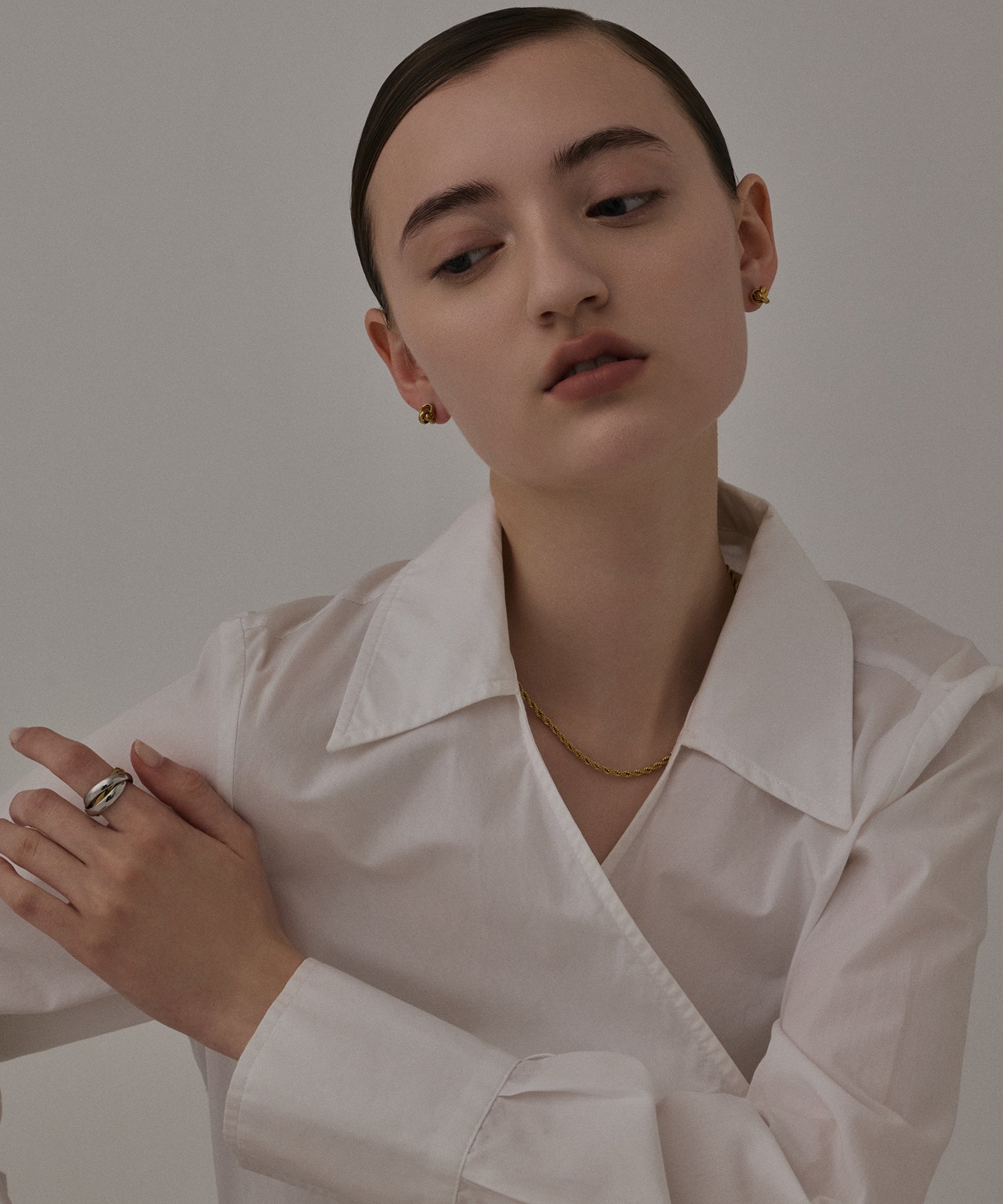 [Gold] Triple Ring Earrings