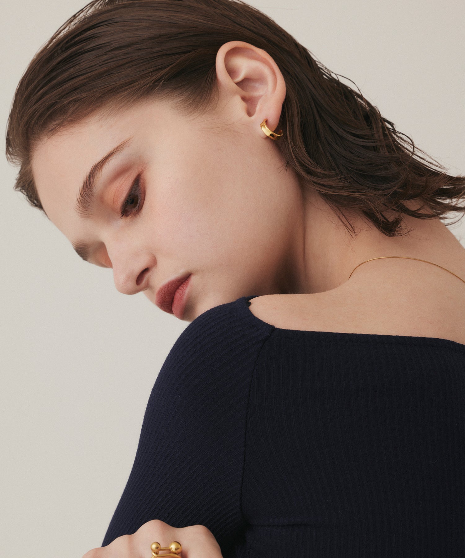 [Gold] Bumpy Hoop Earrings
