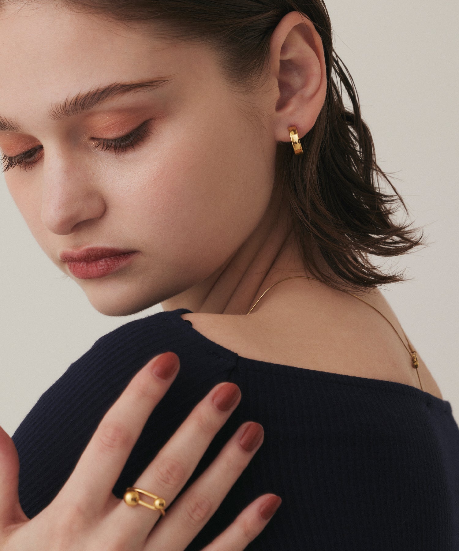 [Gold] Bumpy Hoop Earrings