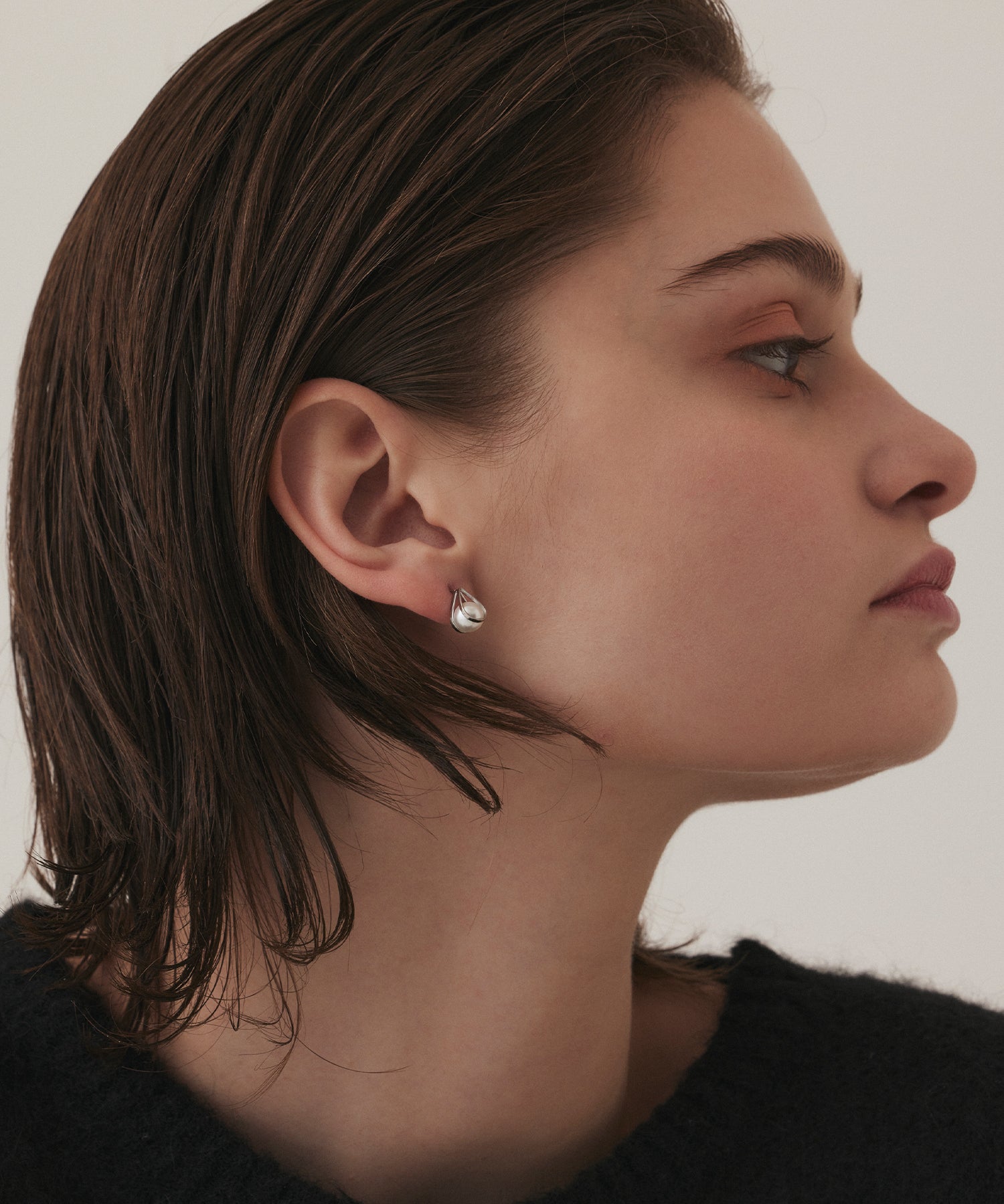 [Silver] Pearl Drop Earrings