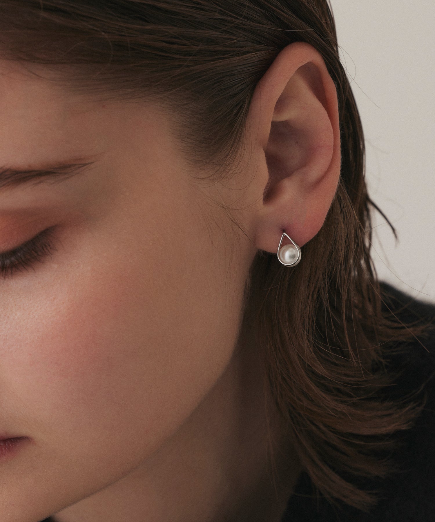 [Silver] Pearl Drop Earrings