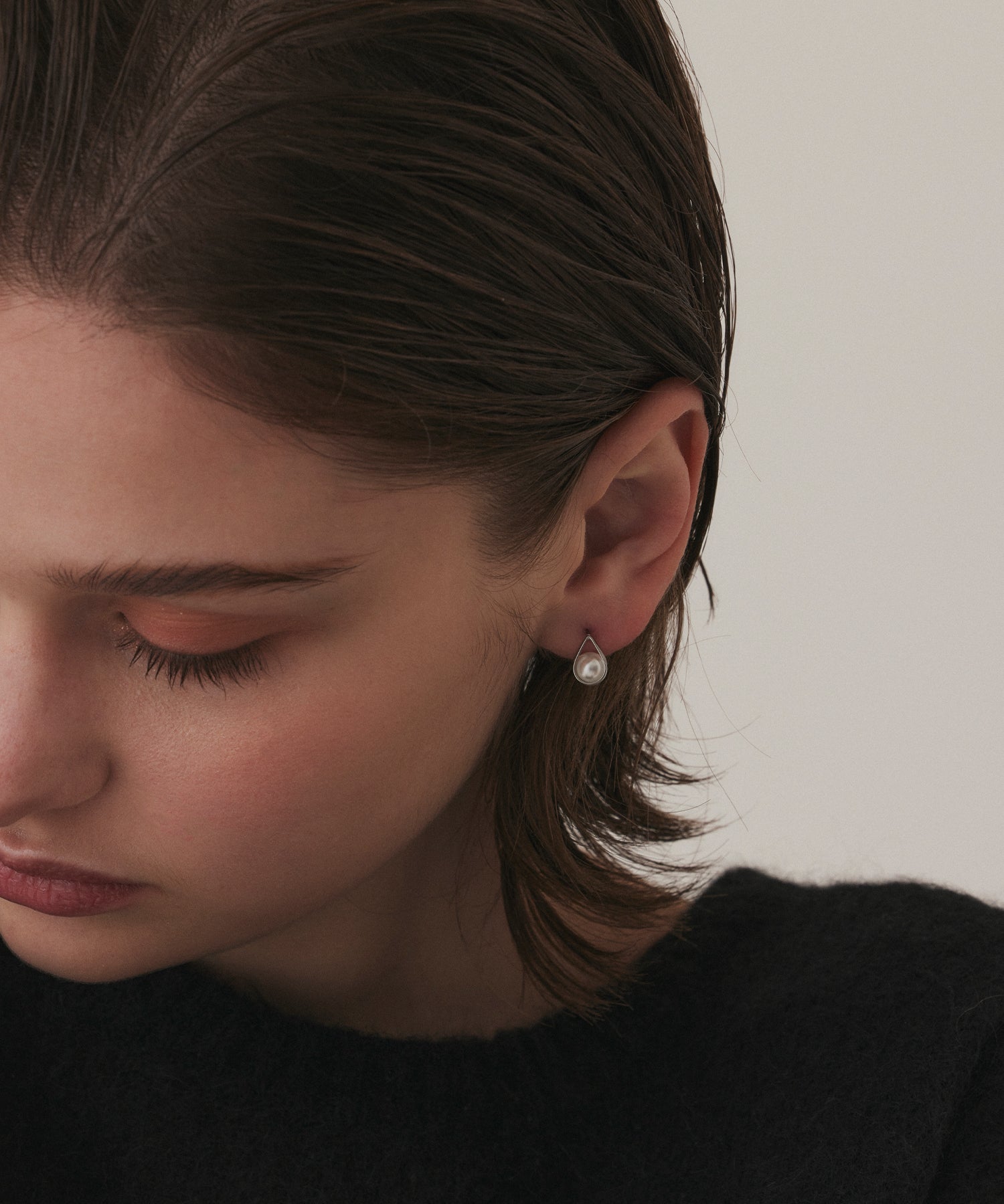 [Silver] Pearl Drop Earrings