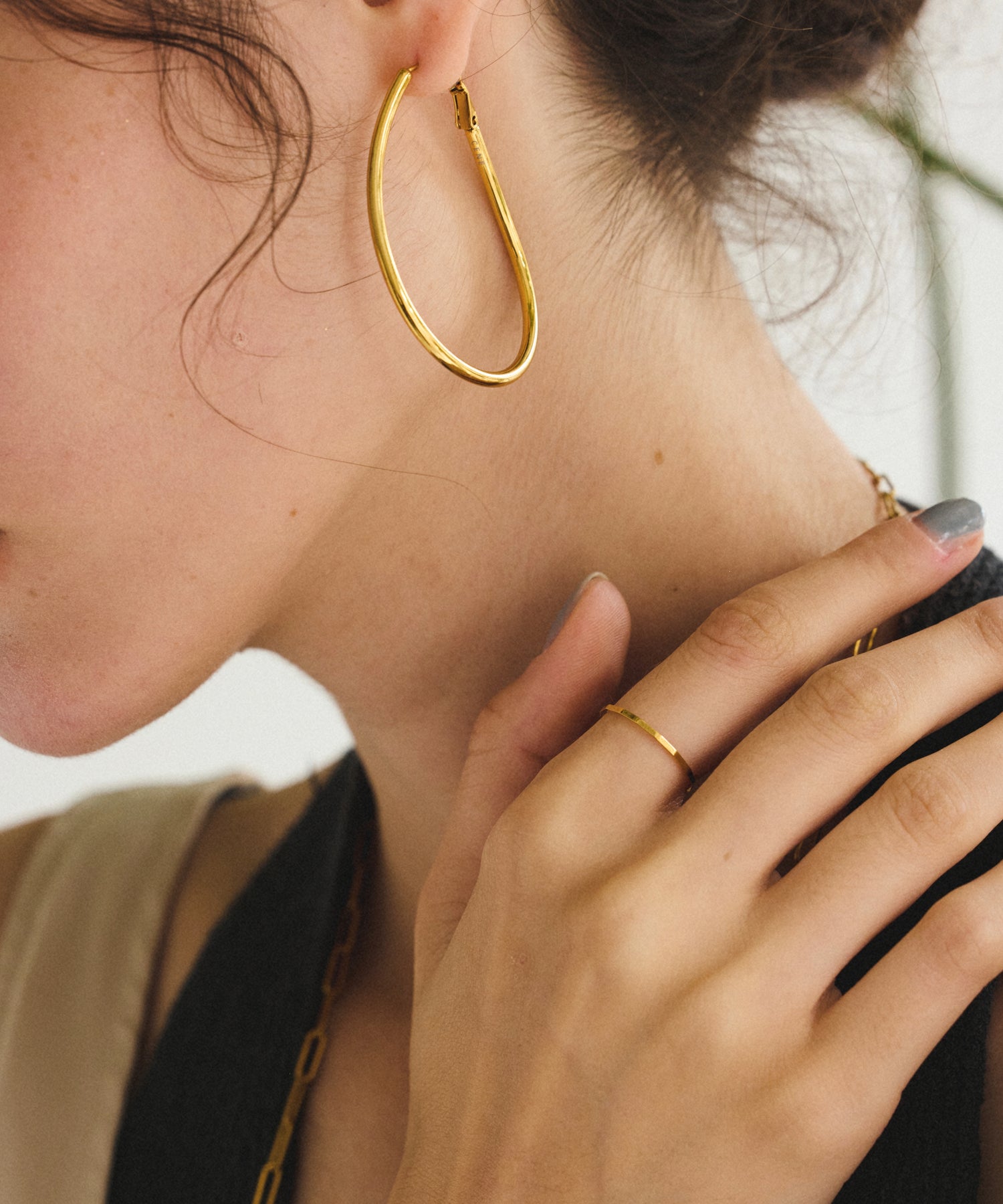 [Gold] Big Drop Earrings