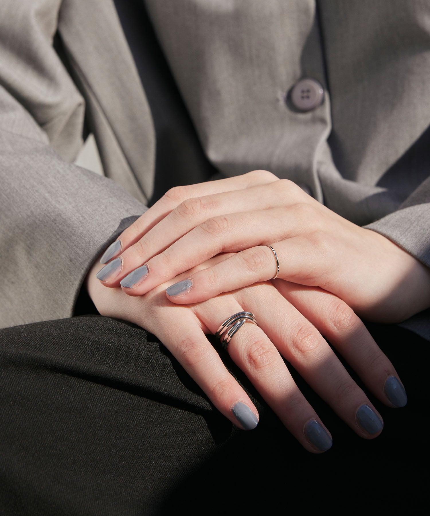 [Silver] Layered Cross Ring