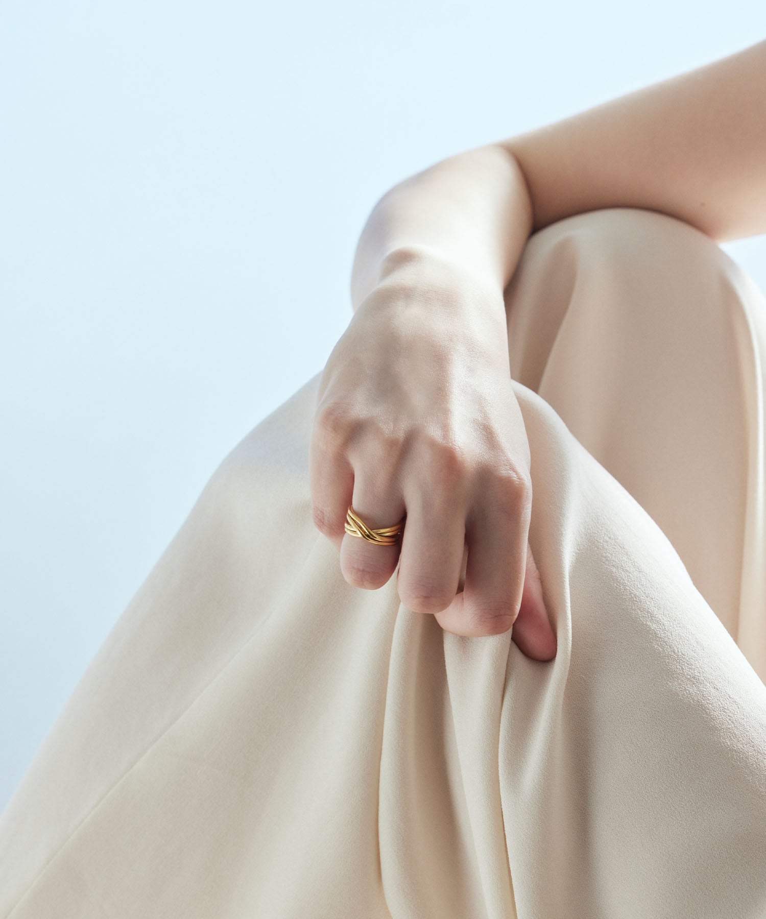 [Gold] Layered Cross Ring