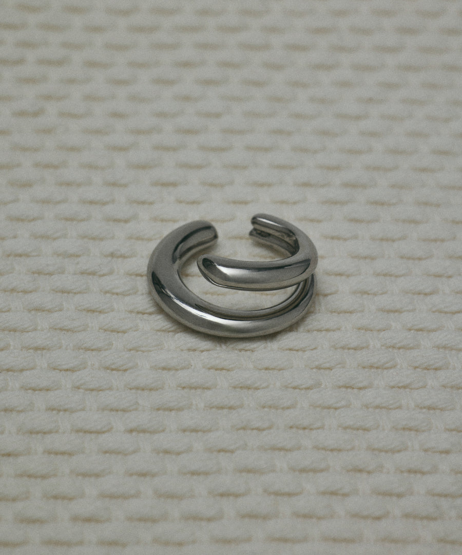 [Silver] Double Line Ear Cuff
