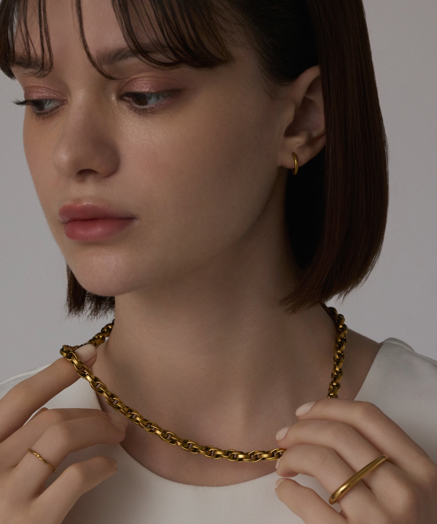 ゴールド]ボリュームチェーンネックレス