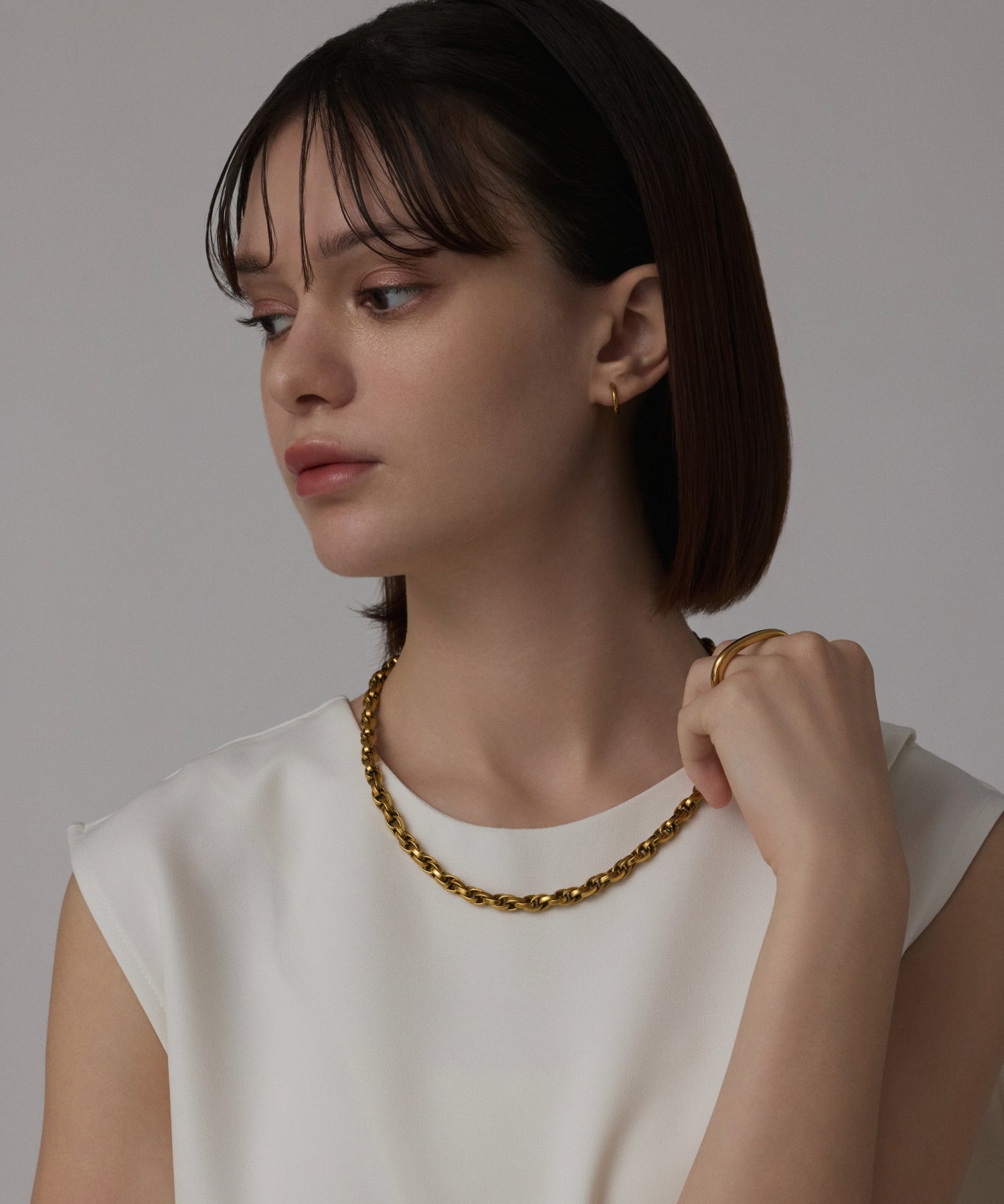 ゴールド]ボリュームチェーンネックレス