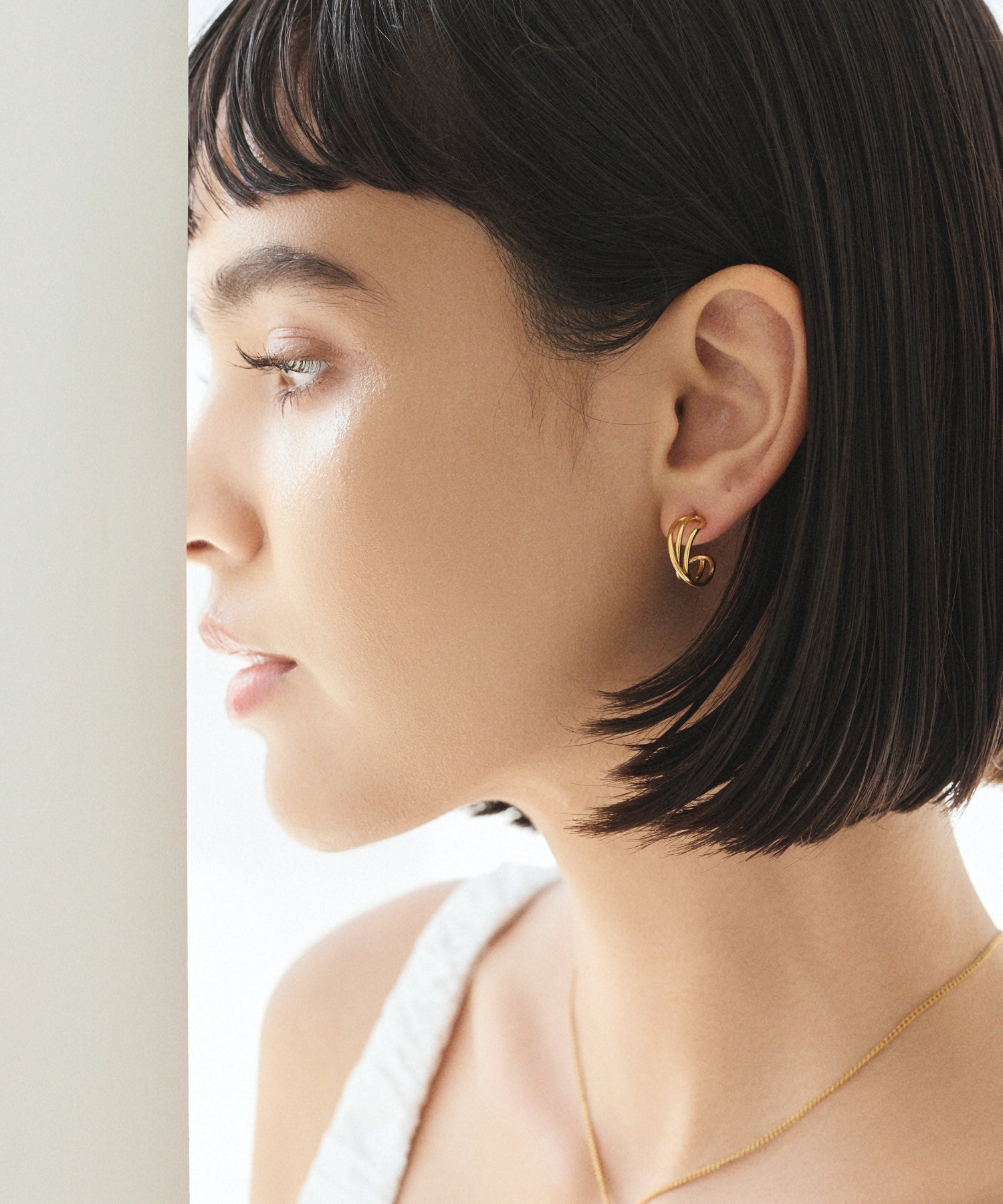 [Gold] Triple Line Hoop Earrings