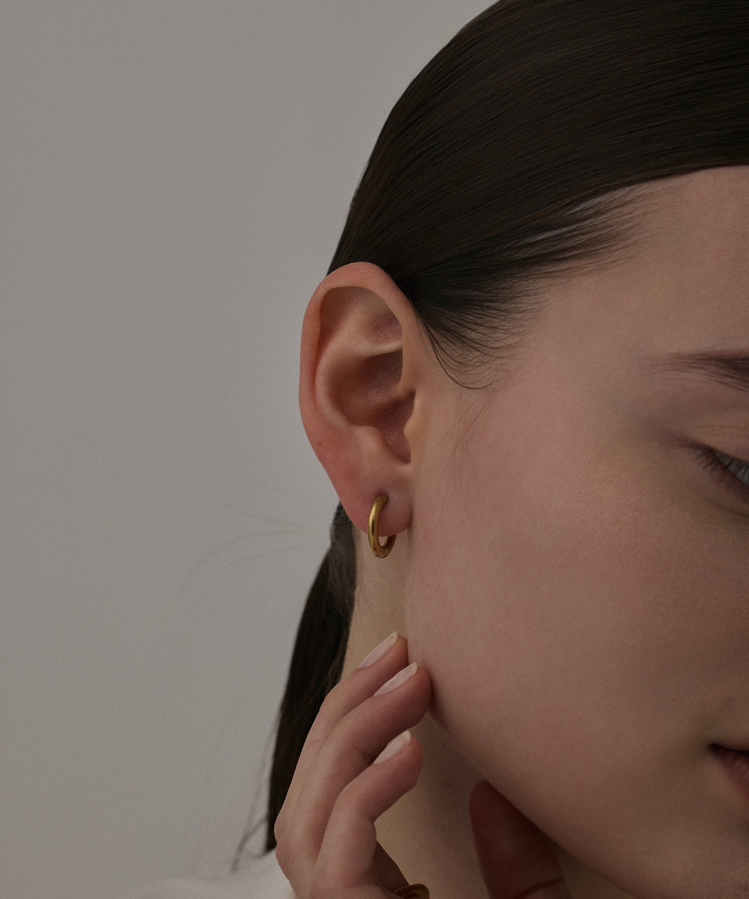 ゴールド]ワンタッチループイヤリング(small)