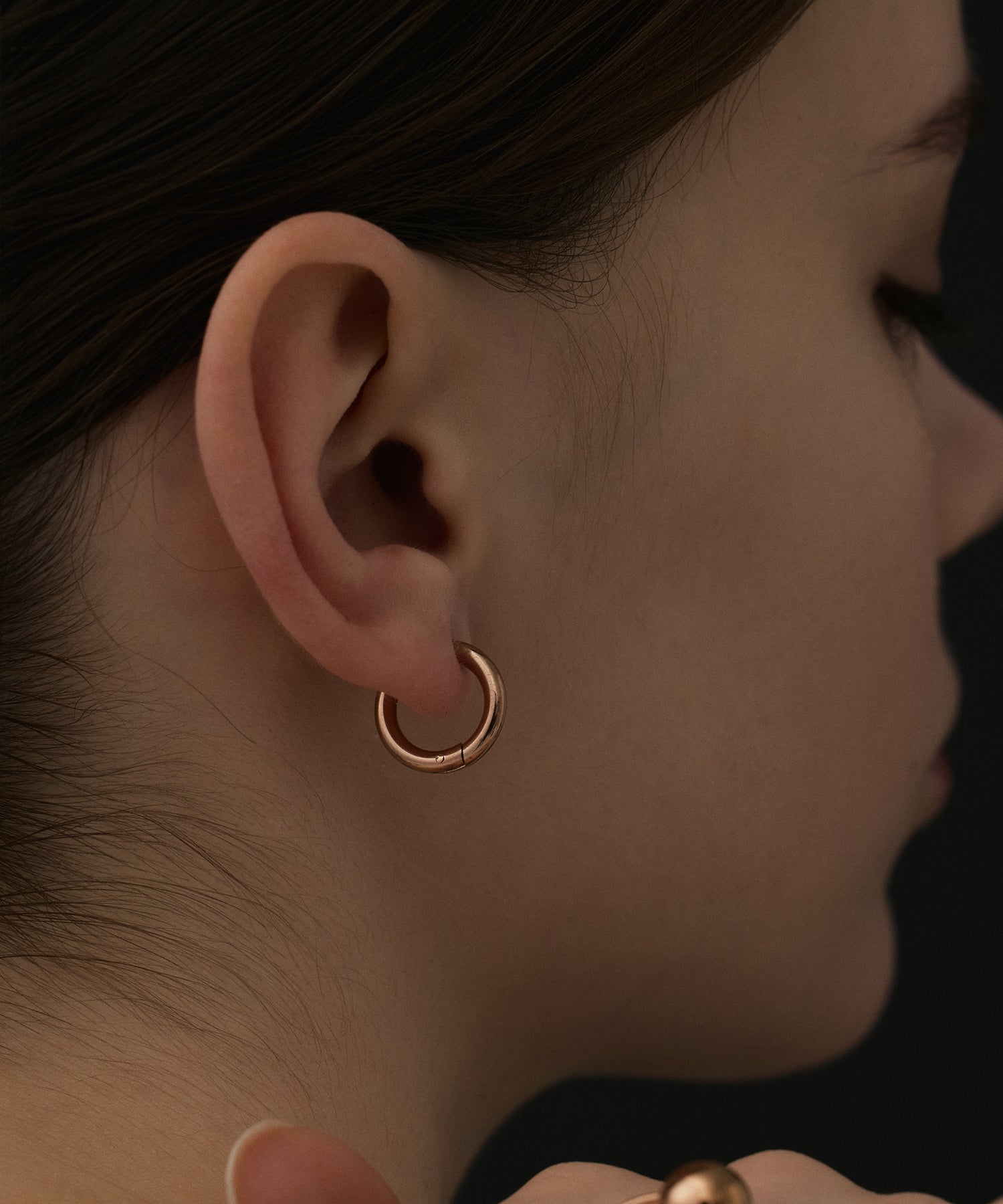 [Pink Gold] One-touch loop earrings (small)