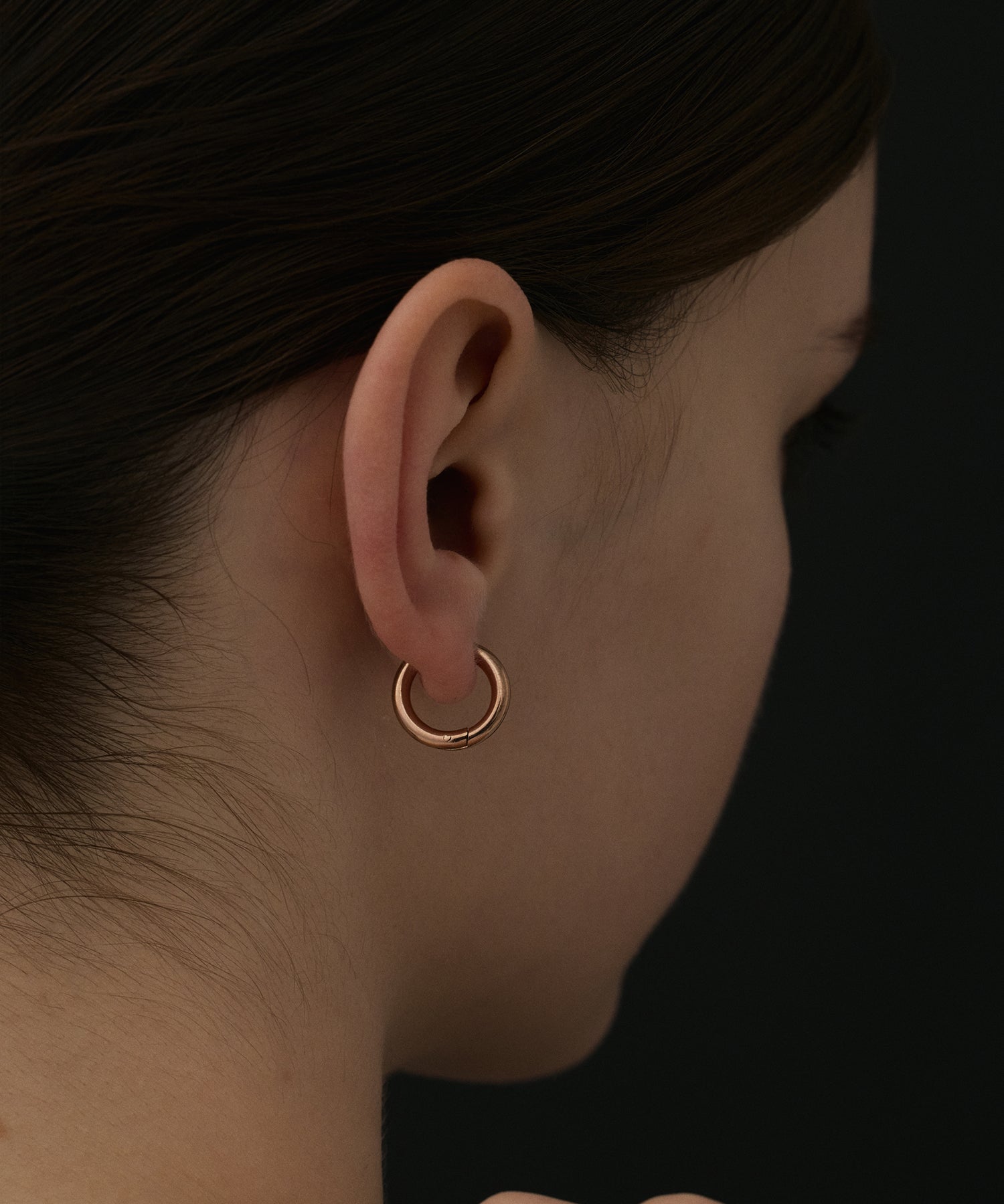 [Pink Gold] One-touch loop earrings (small)