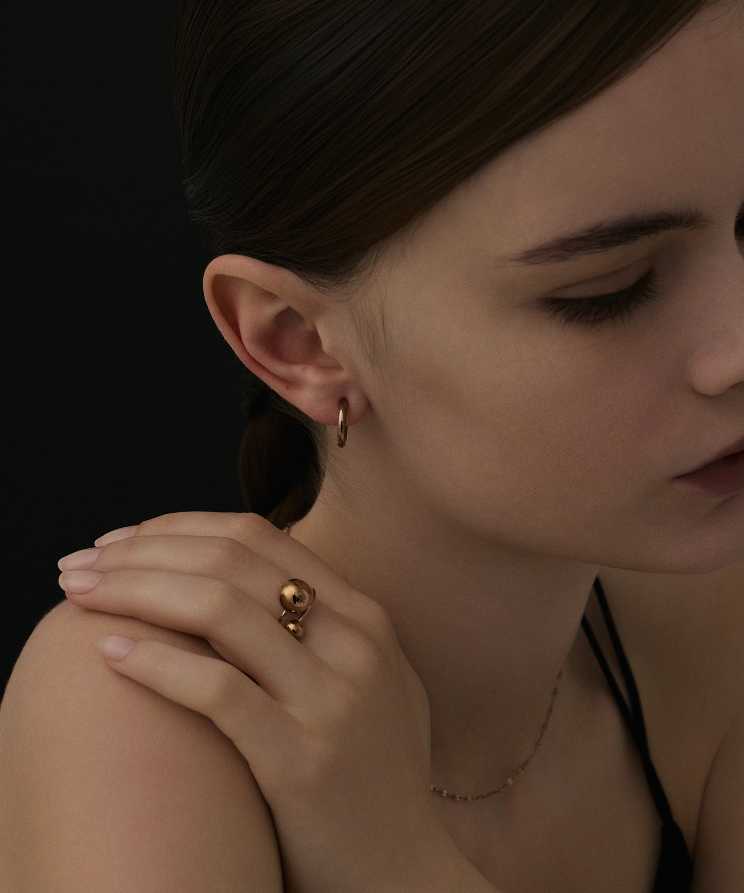 [Pink Gold] One-touch loop earrings (small)