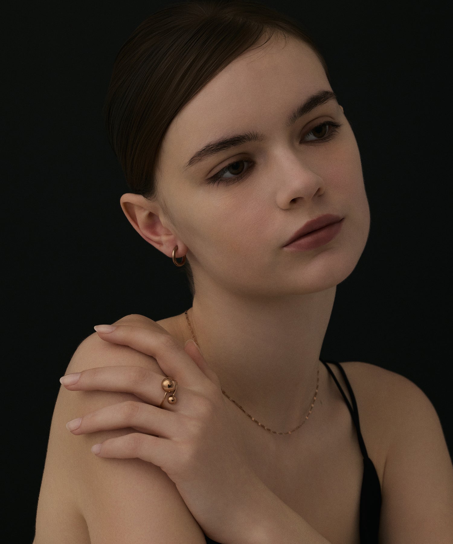 [Pink Gold] One-touch loop earrings (small)