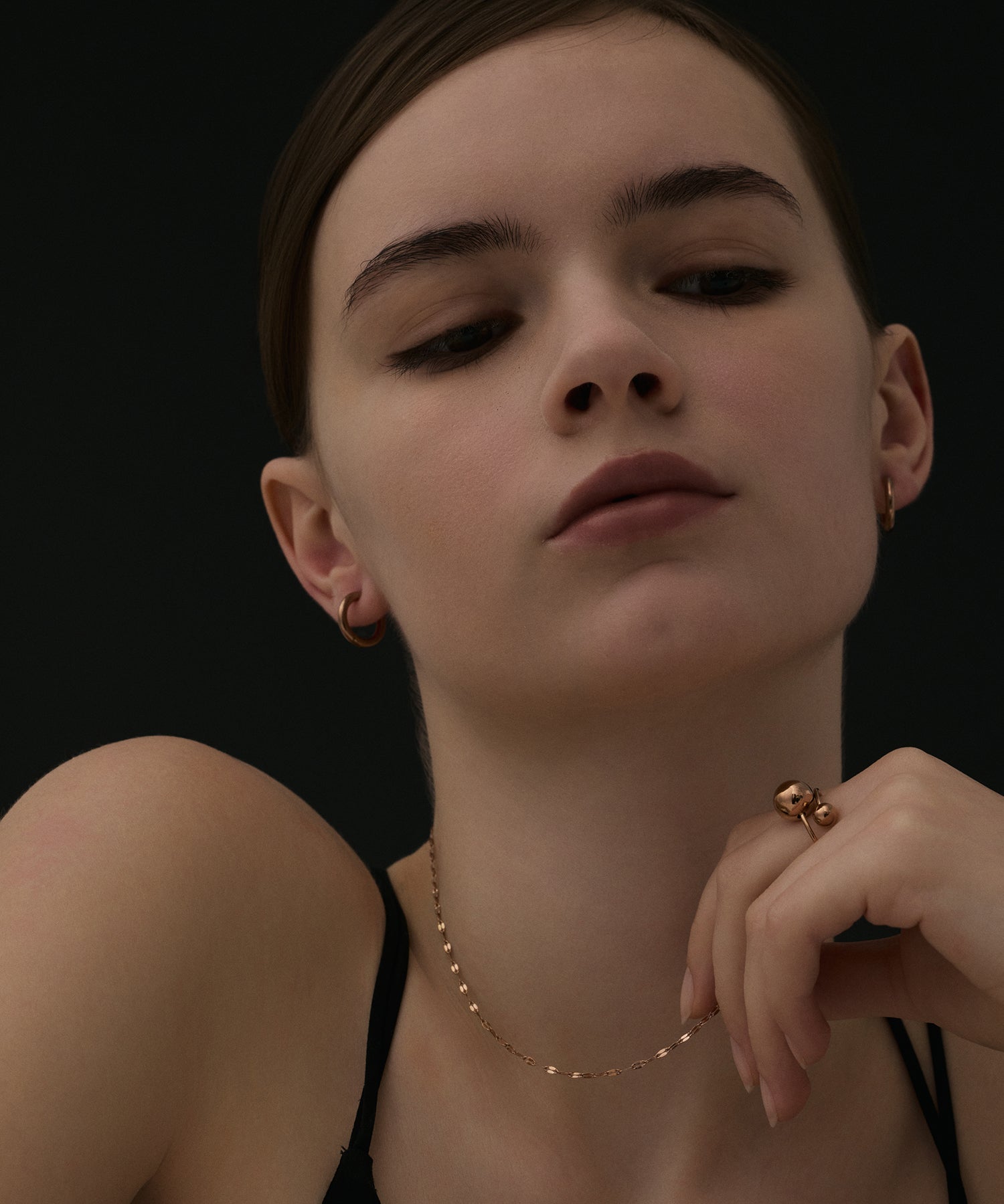 [Pink Gold] One-touch loop earrings (small)