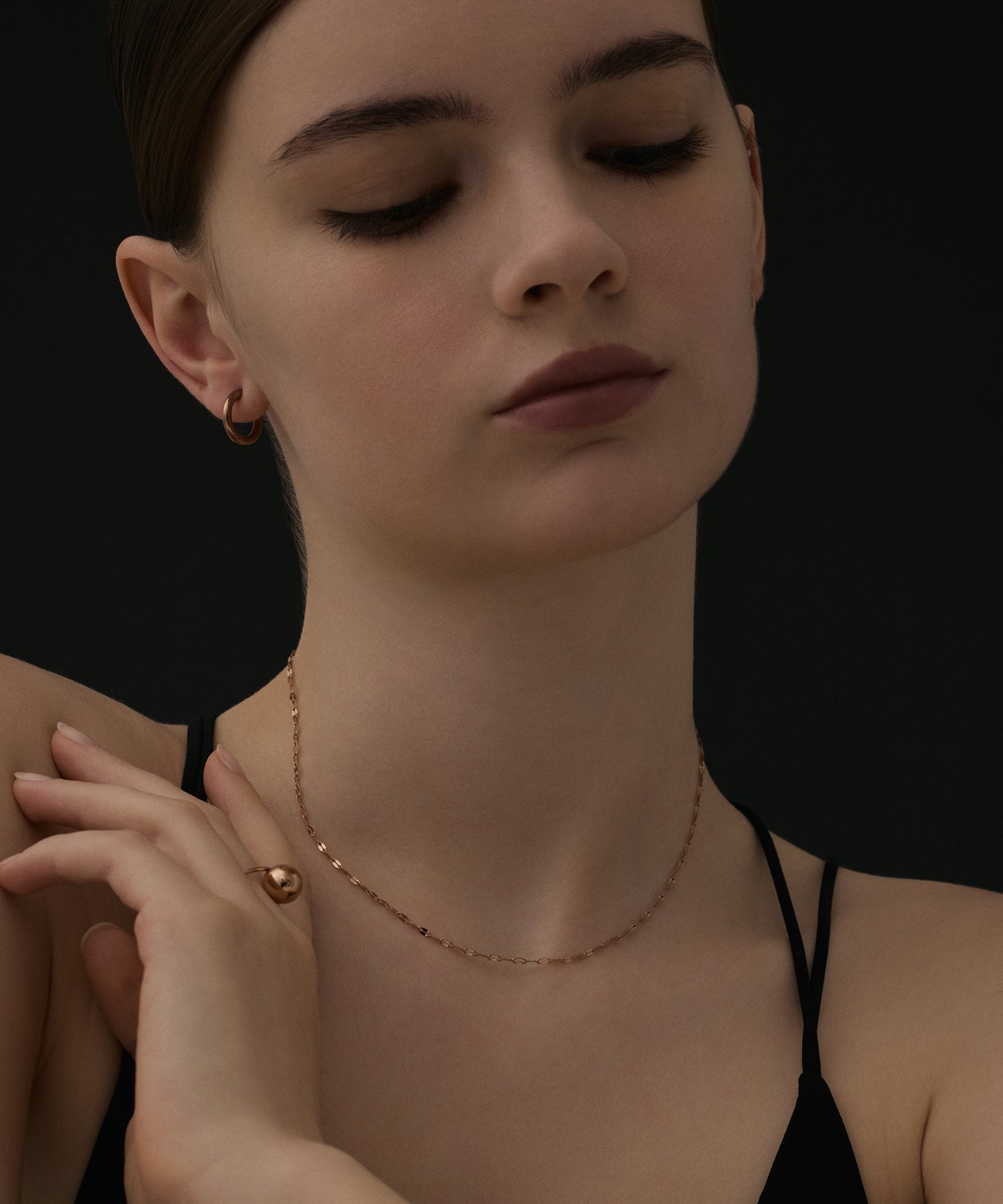 [Pink Gold] One-touch loop earrings (small)