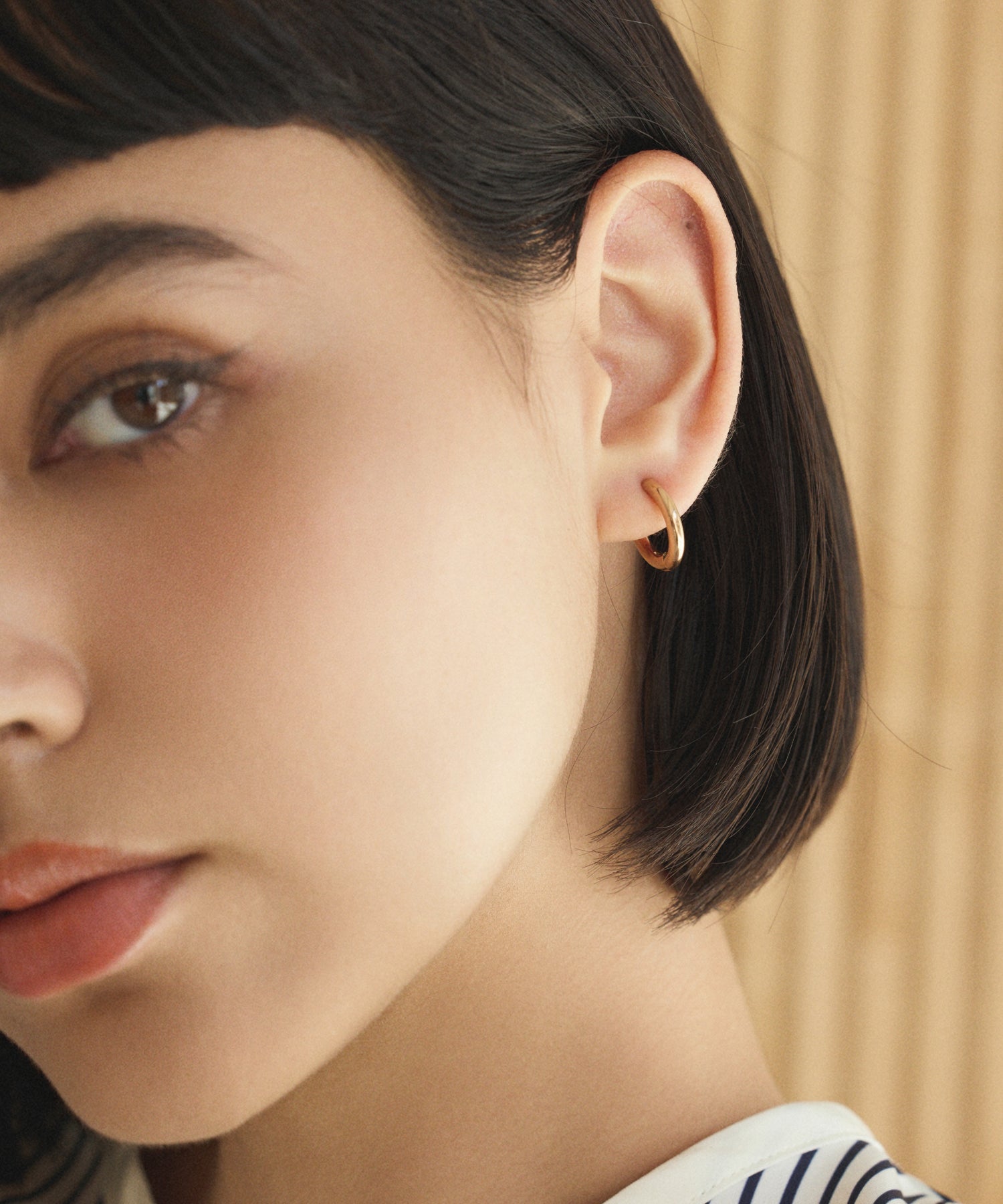 [Pink Gold] One-touch loop earrings (small)