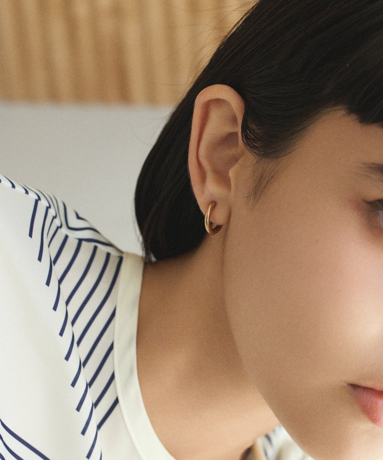[Pink Gold] One-touch loop earrings (small)