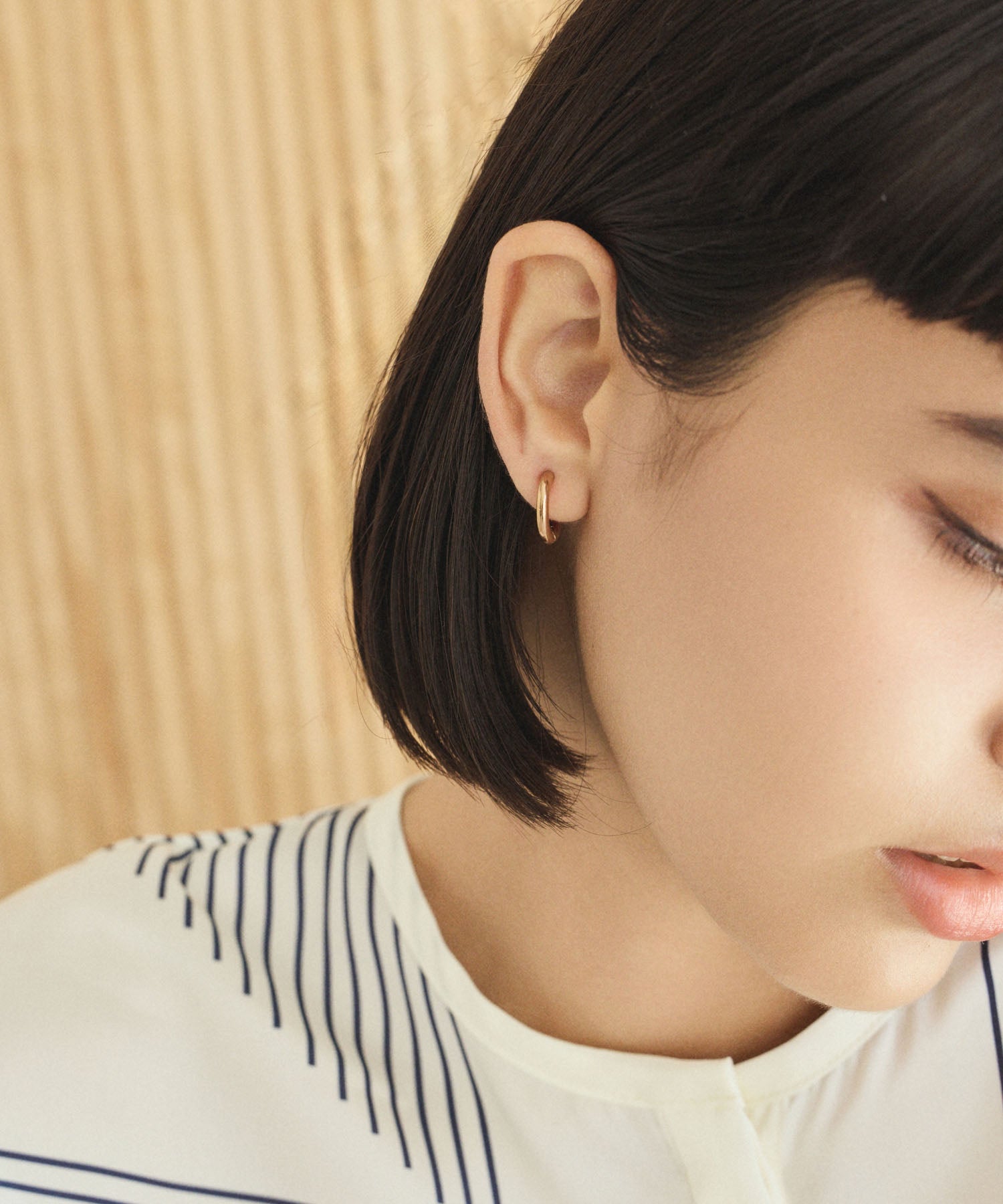 [Pink Gold] One-touch loop earrings (small)