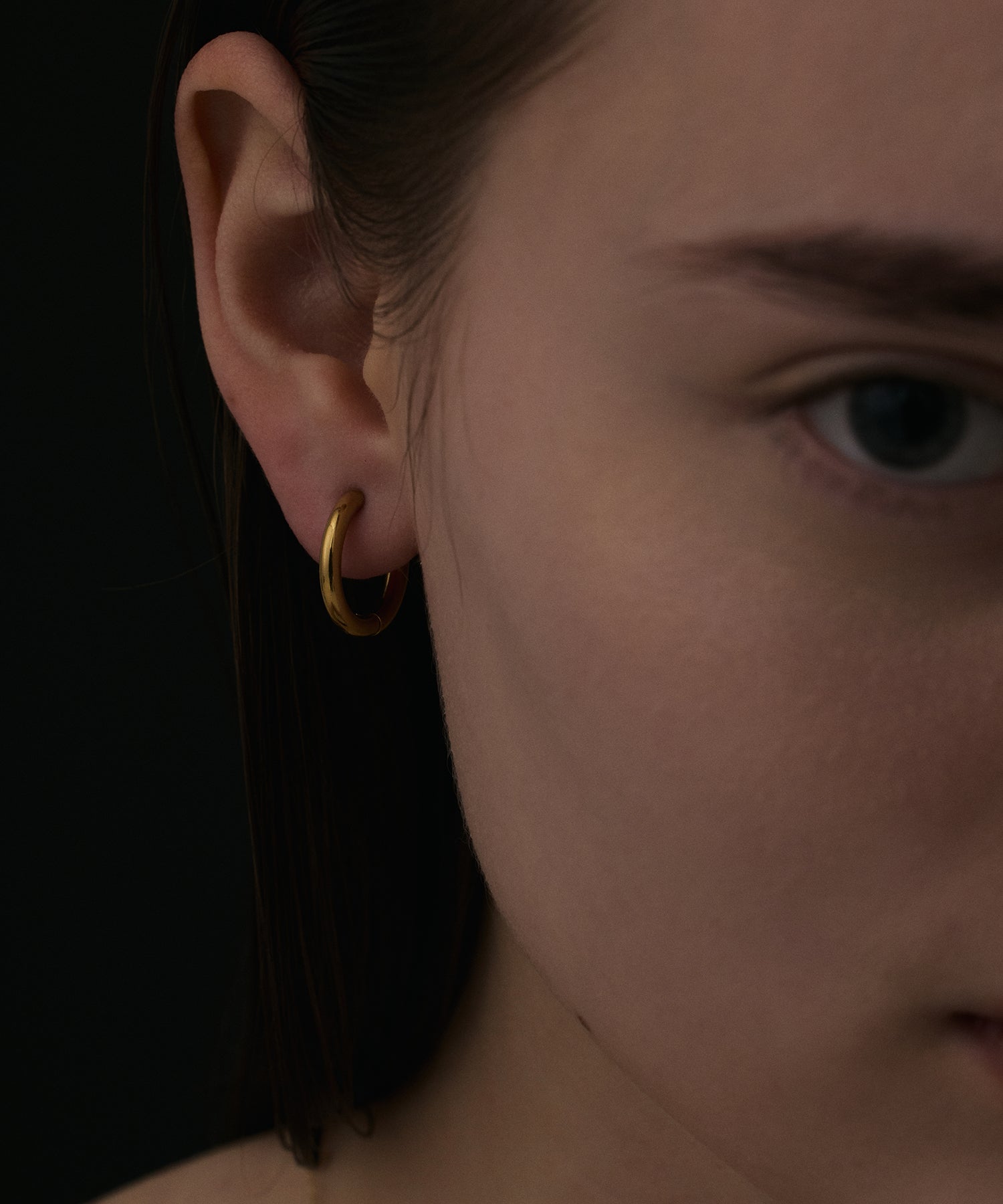 ゴールド]ワンタッチループイヤリング(medium)