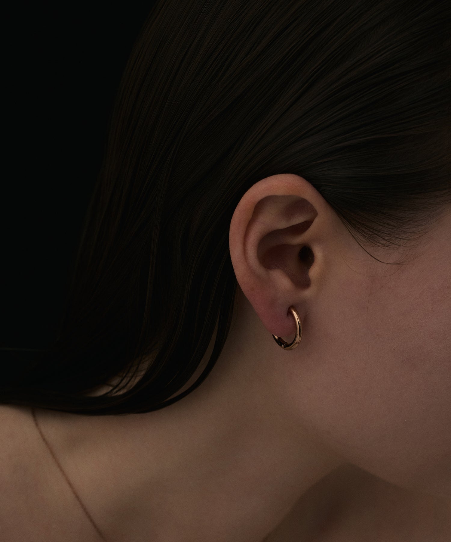 ピンクゴールド]ワンタッチループイヤリング(medium)