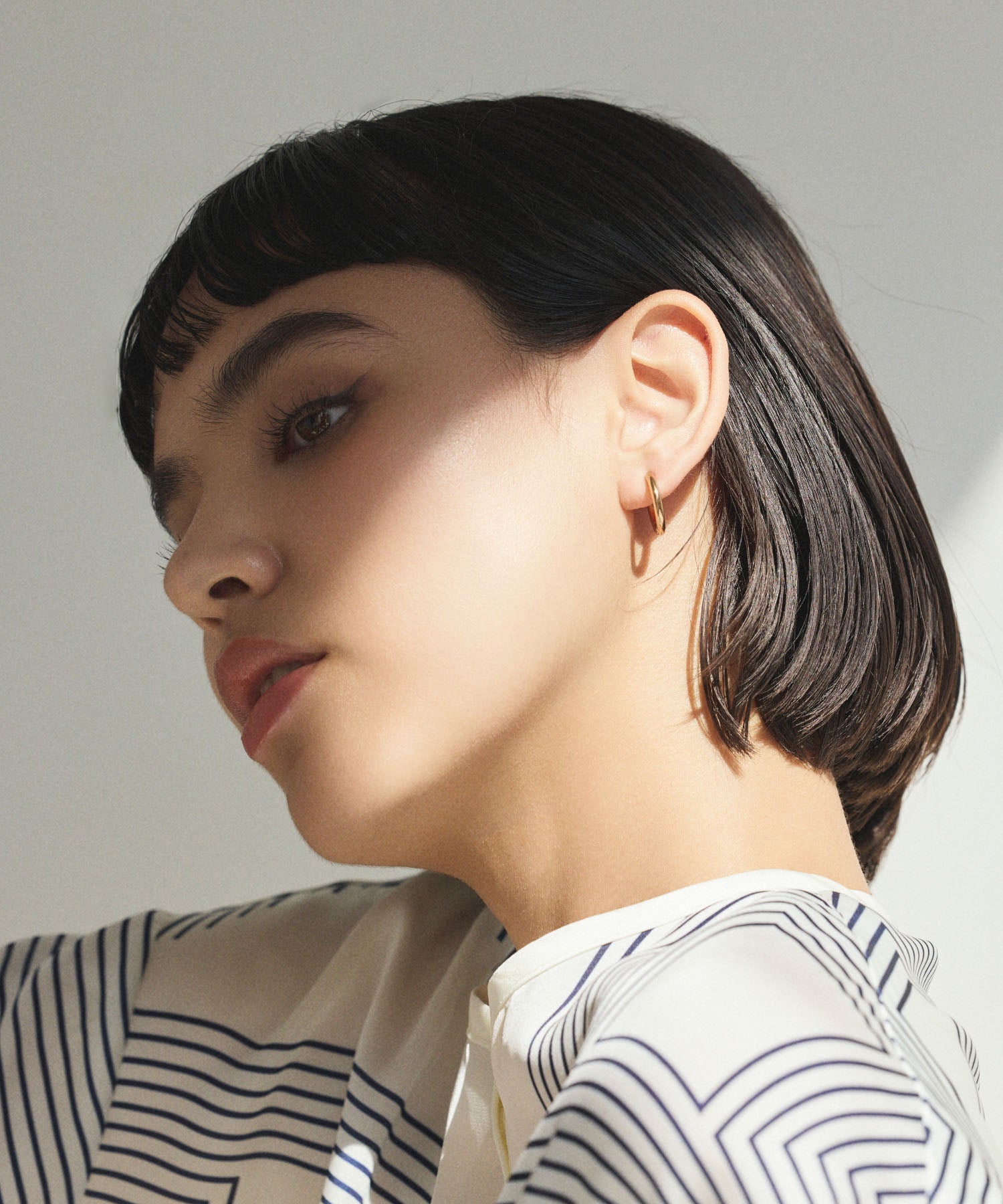 ピンクゴールド]ワンタッチループイヤリング(medium)