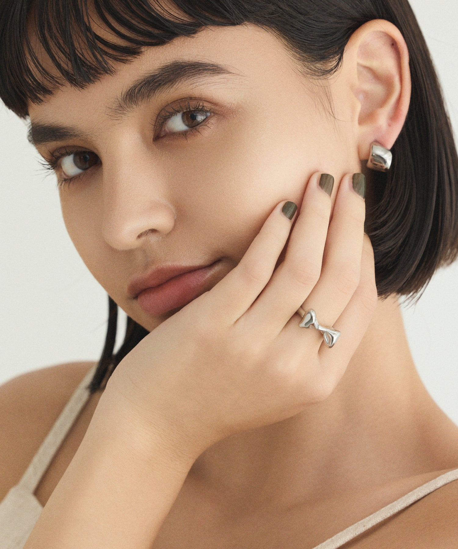 [Silver] Lock Ribbon Ring