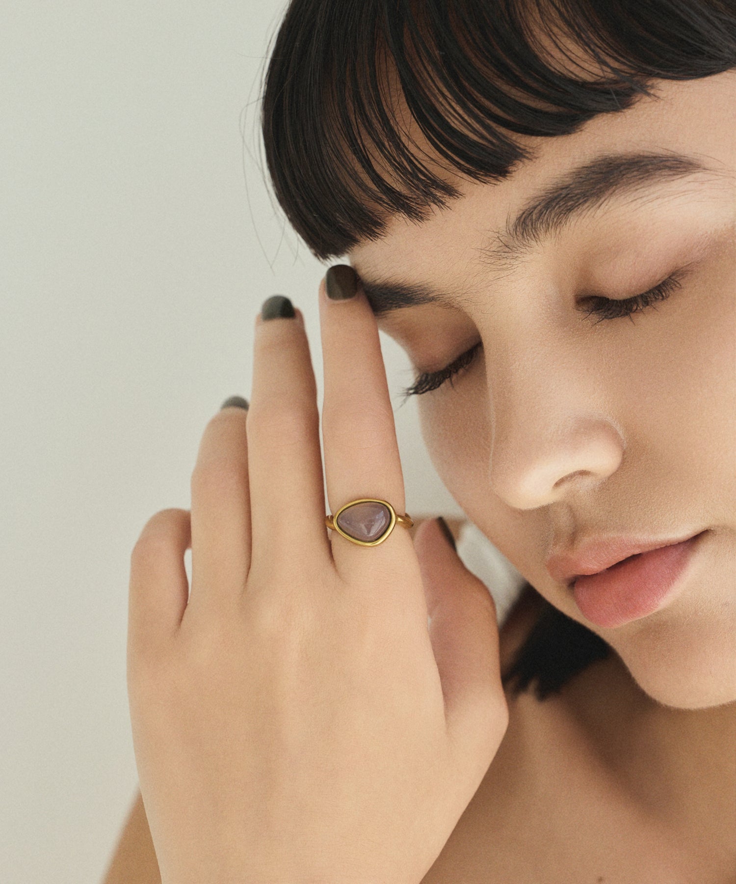 [Gold] Screw stone ring