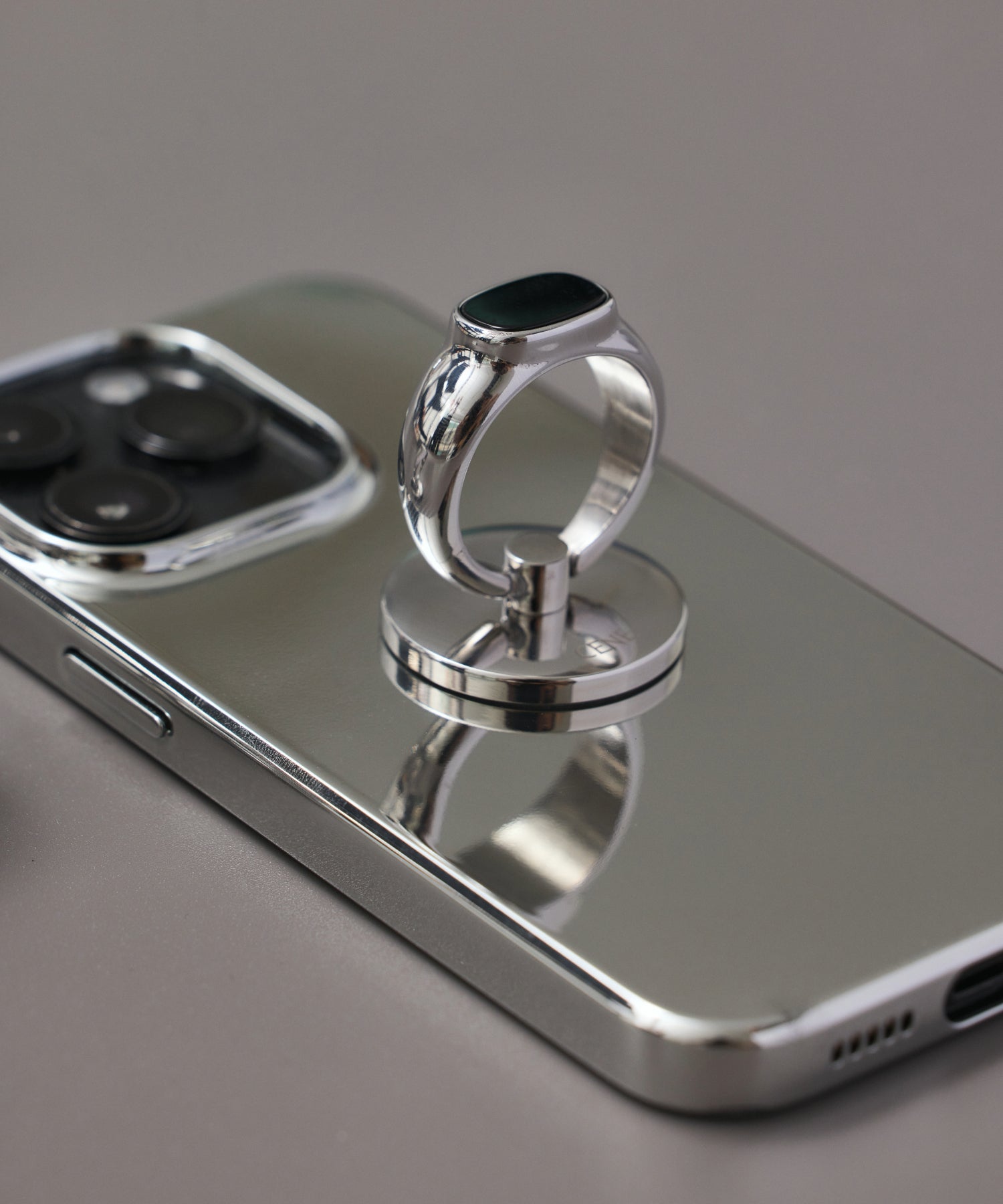 [Silver] Stone Smartphone Ring