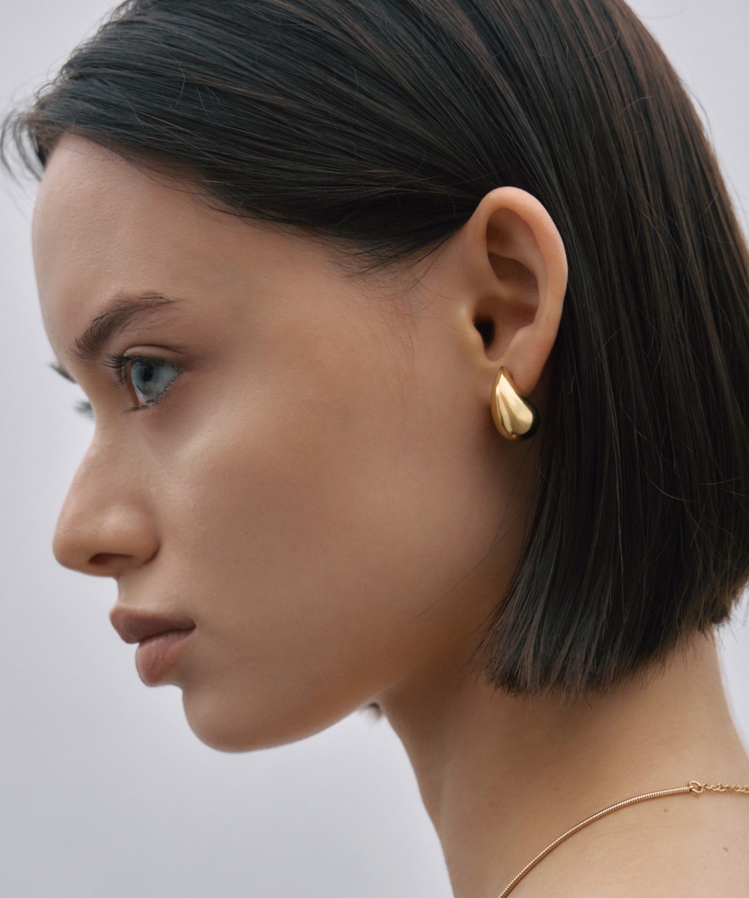 [Gold] Solid Drop Earrings