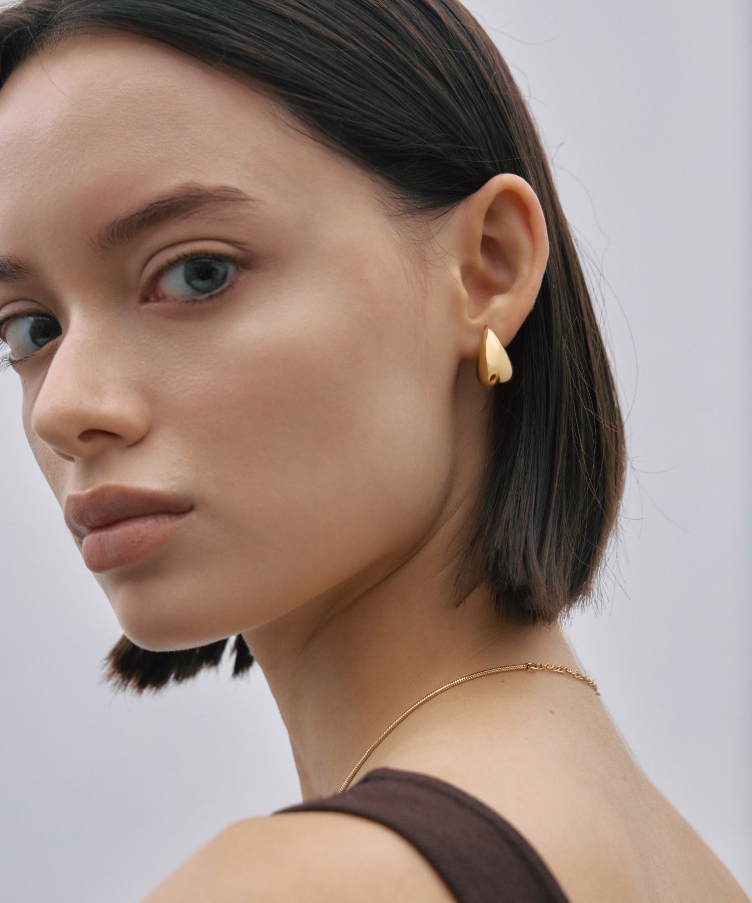 [Gold] Solid Drop Earrings