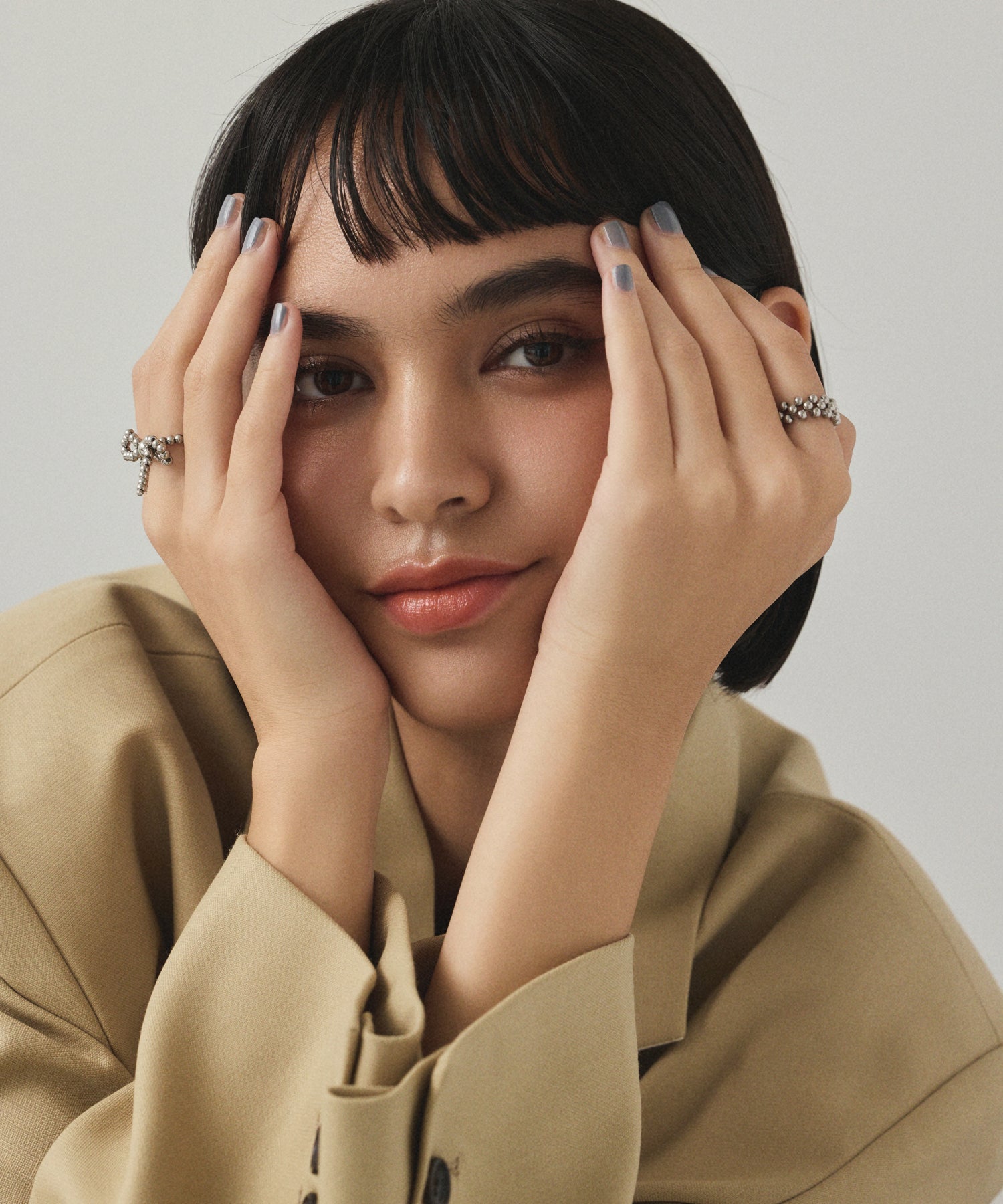 CHANEL リボン ラインストーン シルバー 12号 リング f_104 CHANEL リボン ラインストーン シルバー 12号 リング f_104