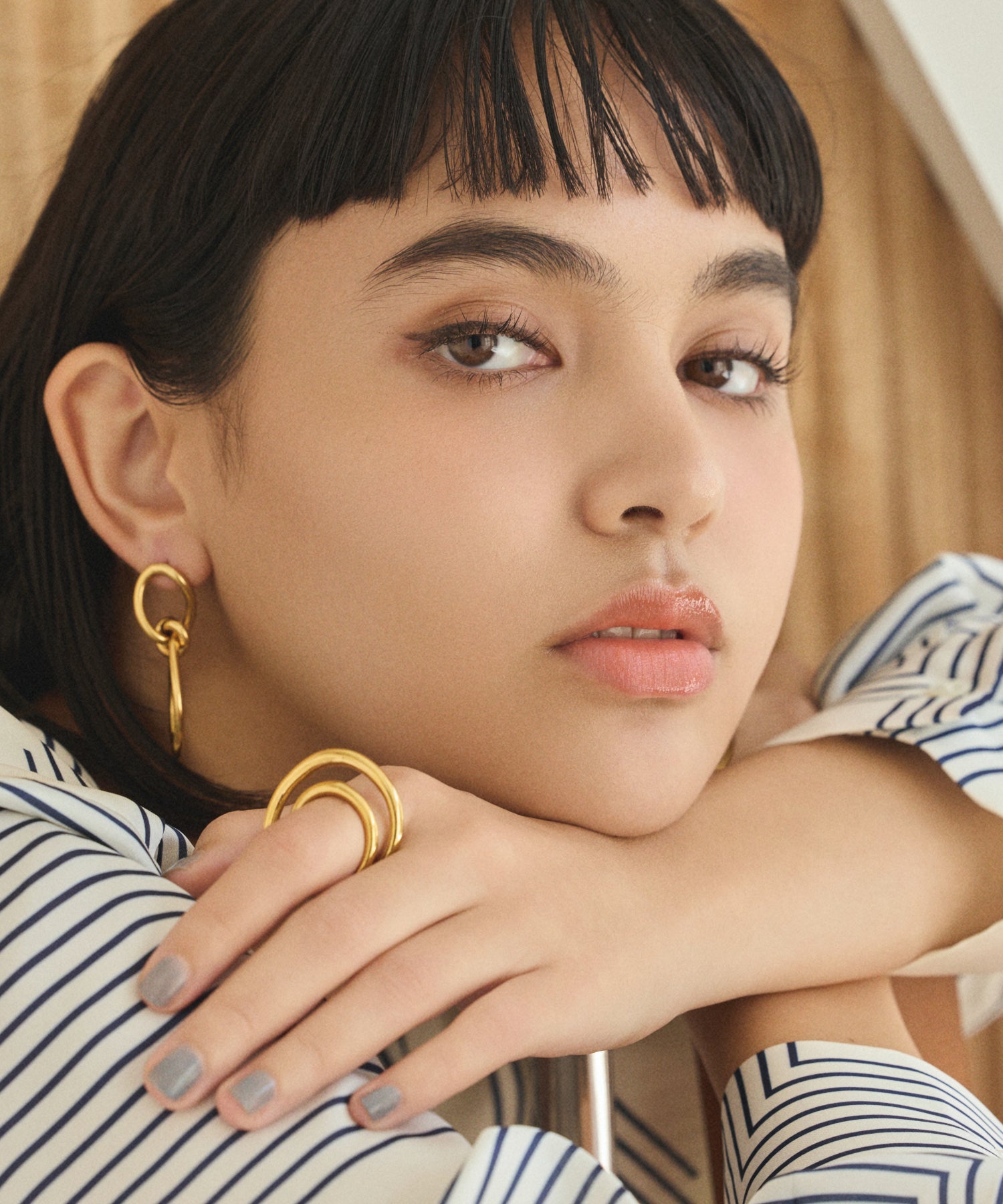 my✨FRED PERRY シャインゴールド ピアス 12mm Laurel Wreath Mini Earrings(1SZ Y18：SHINY GOLD): | FRED