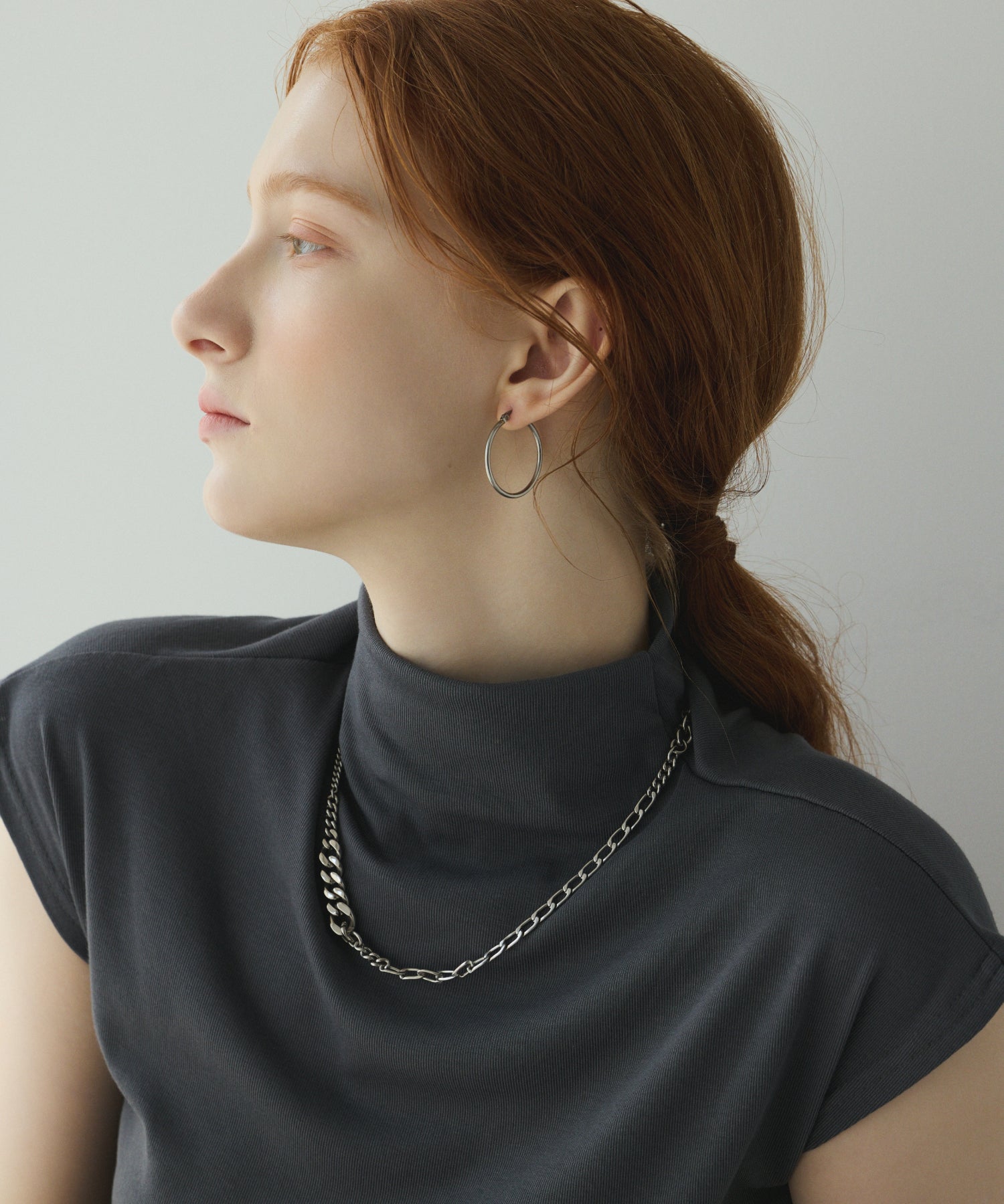 [Silver] MIX Chain Necklace