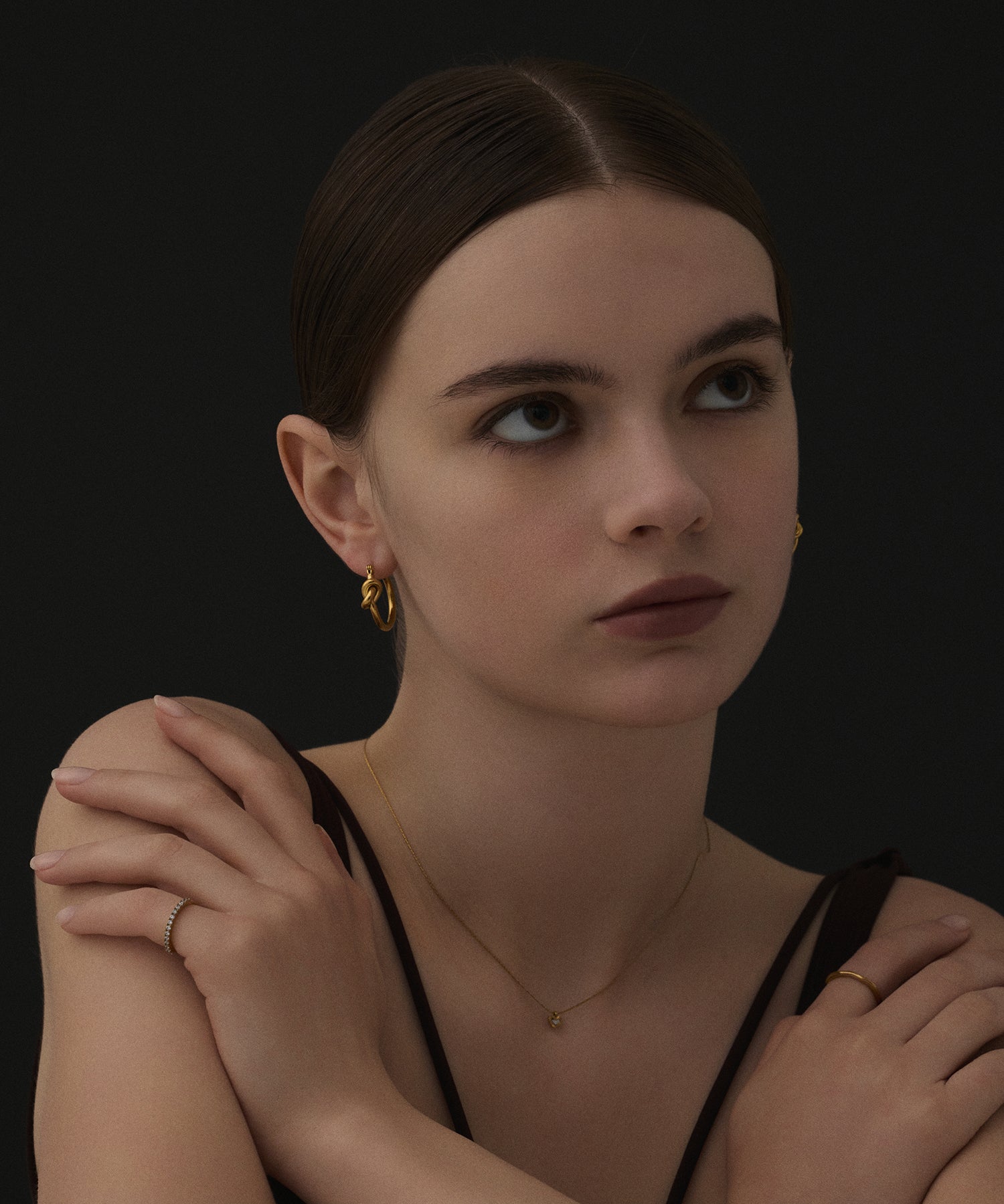 [Gold] Heart Slide Necklace