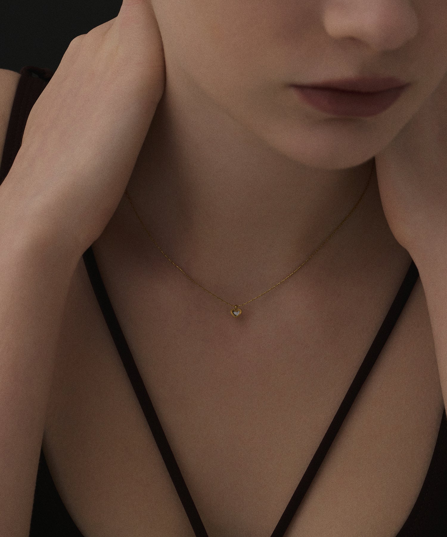 [Gold] Heart Slide Necklace