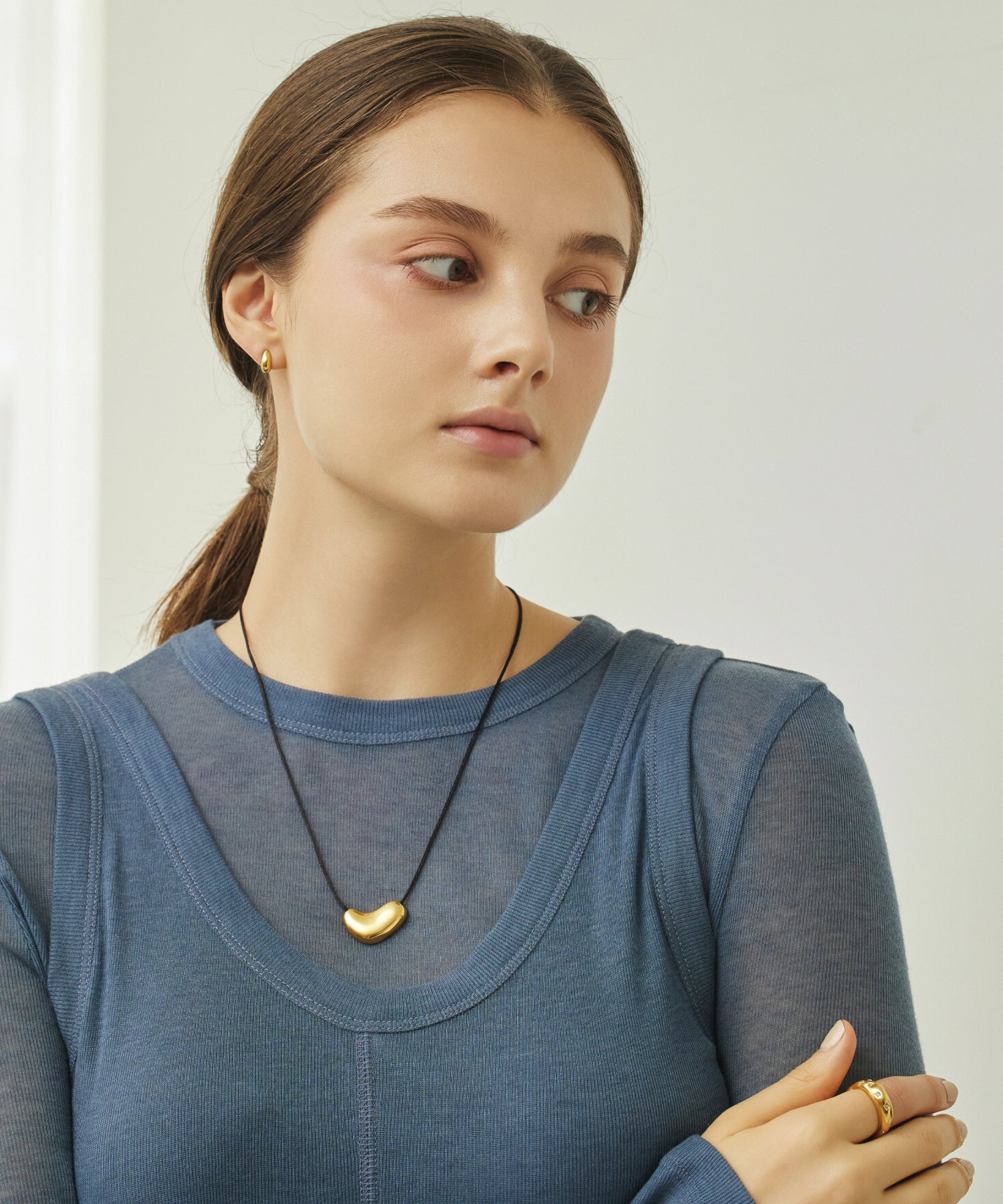 [Gold] Multi-WAY Metal Cord Necklace