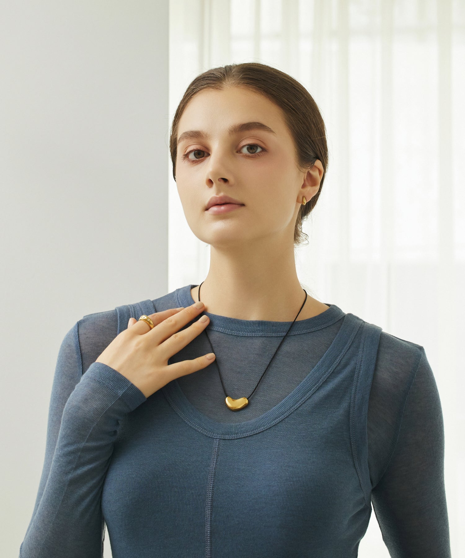 [Gold] Multi-WAY Metal Cord Necklace