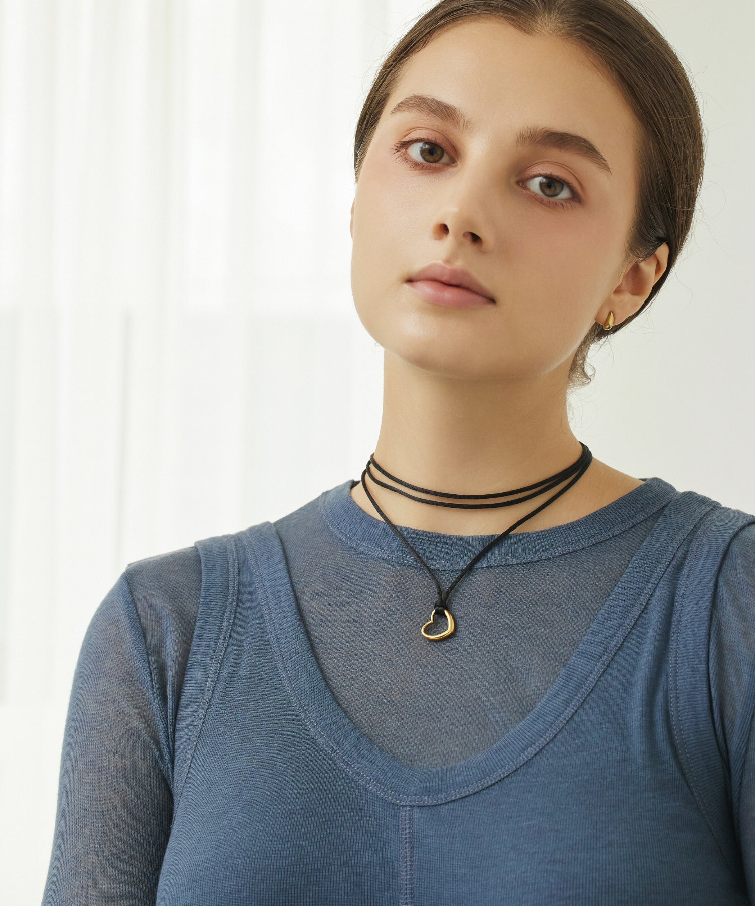 [Gold] Multi-way Heart Cord Necklace