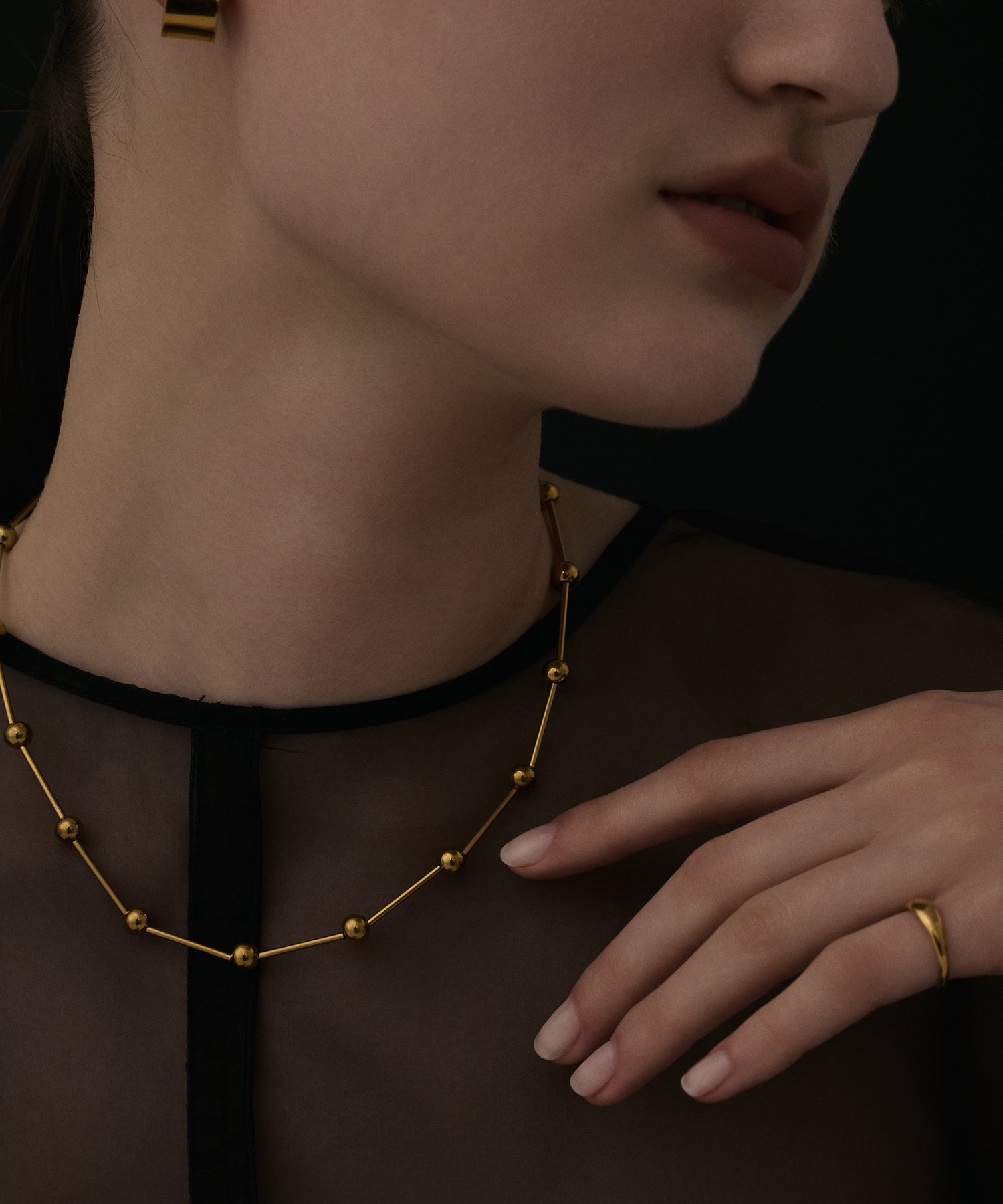[Gold] Pipe Station Necklace