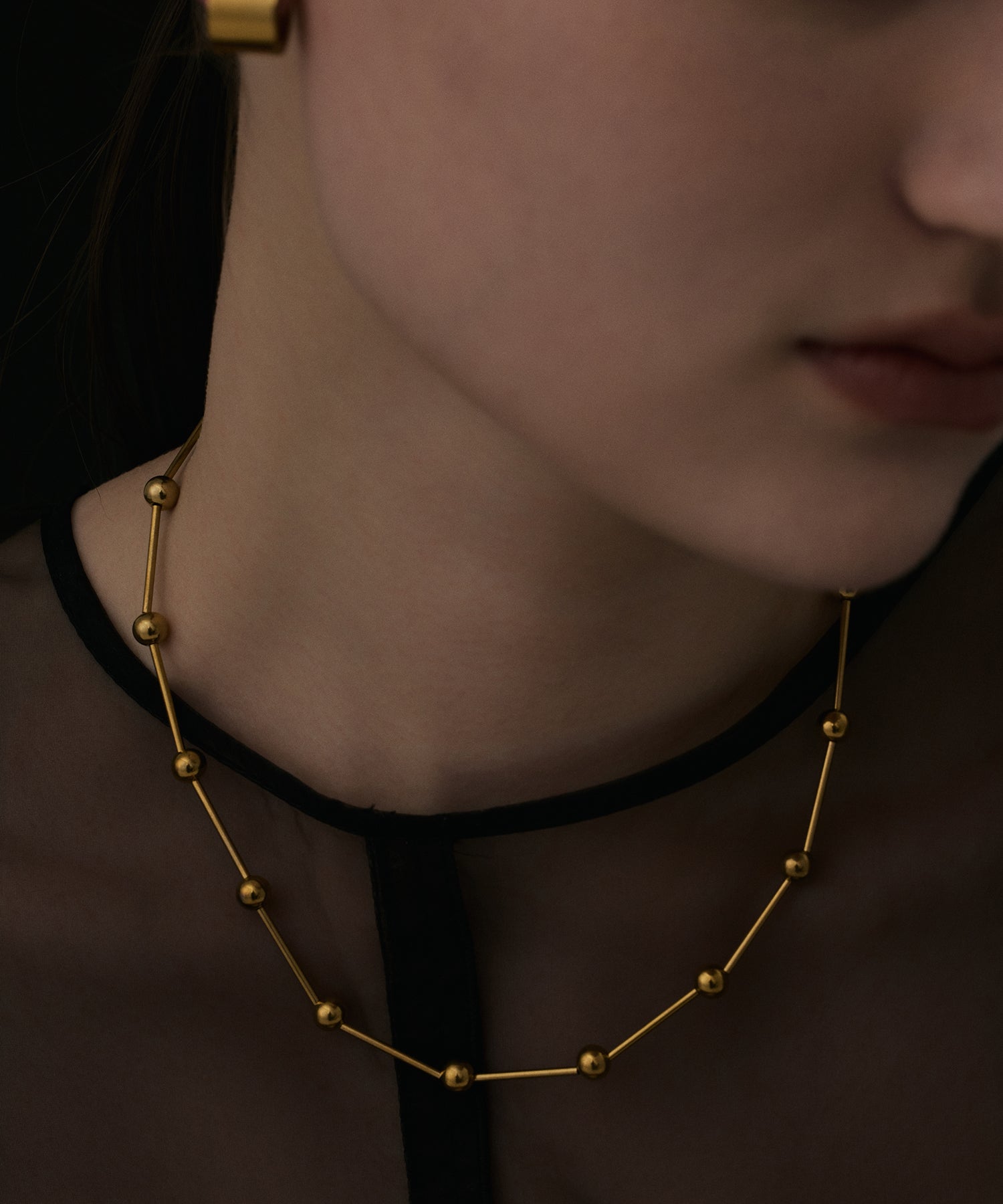 [Gold] Pipe Station Necklace